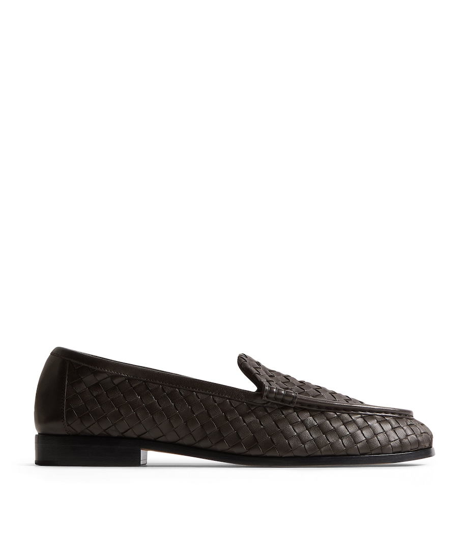 Bottega Veneta Leather Intrecciato Loafers Image 1