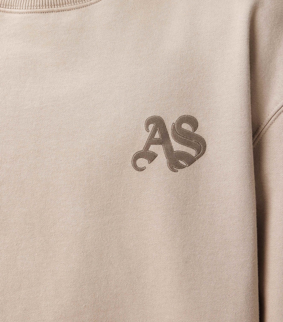 AllSaints Mens Organic Cotton Icon Sweatshirt Sandstone Brown Image 5