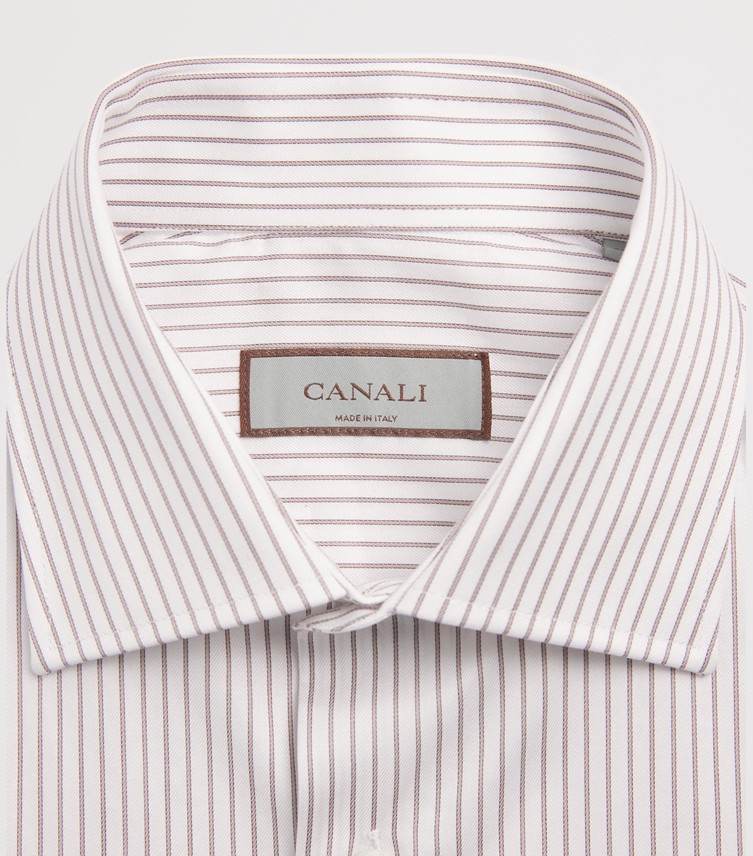 Canali Mens Cotton Stripe Shirt Image 6