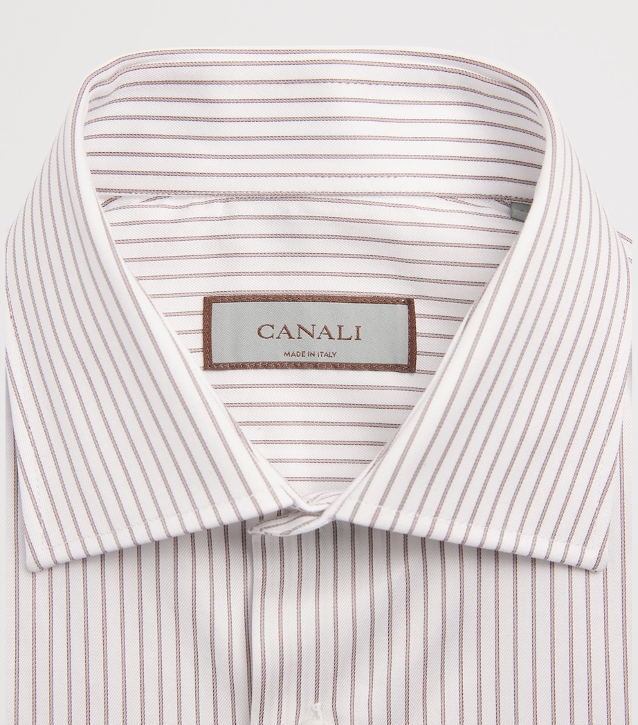Canali Mens Cotton Stripe Shirt Image 6