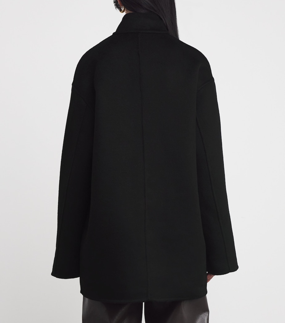 Wool Pea Coat BLACK Image 4