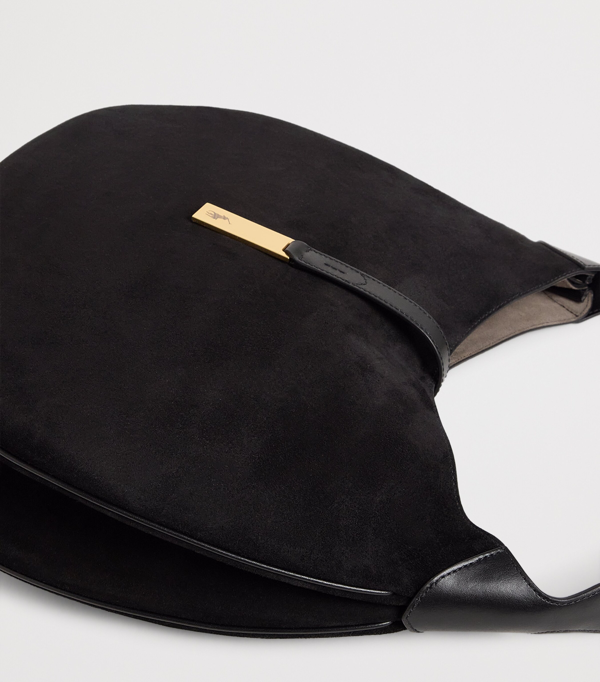 Medium Suede ID Shoulder Bag BLACK/G L Image 6