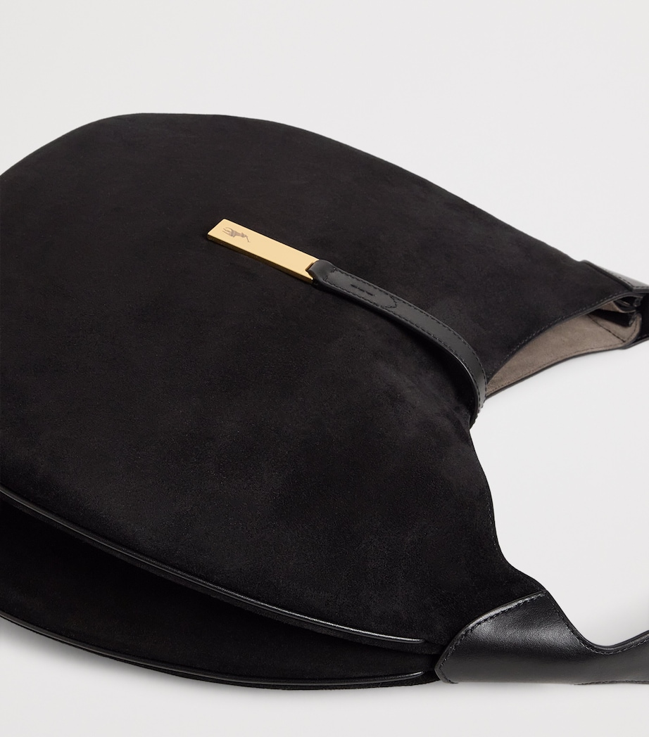 Medium Suede ID Shoulder Bag BLACK/G L Image 6