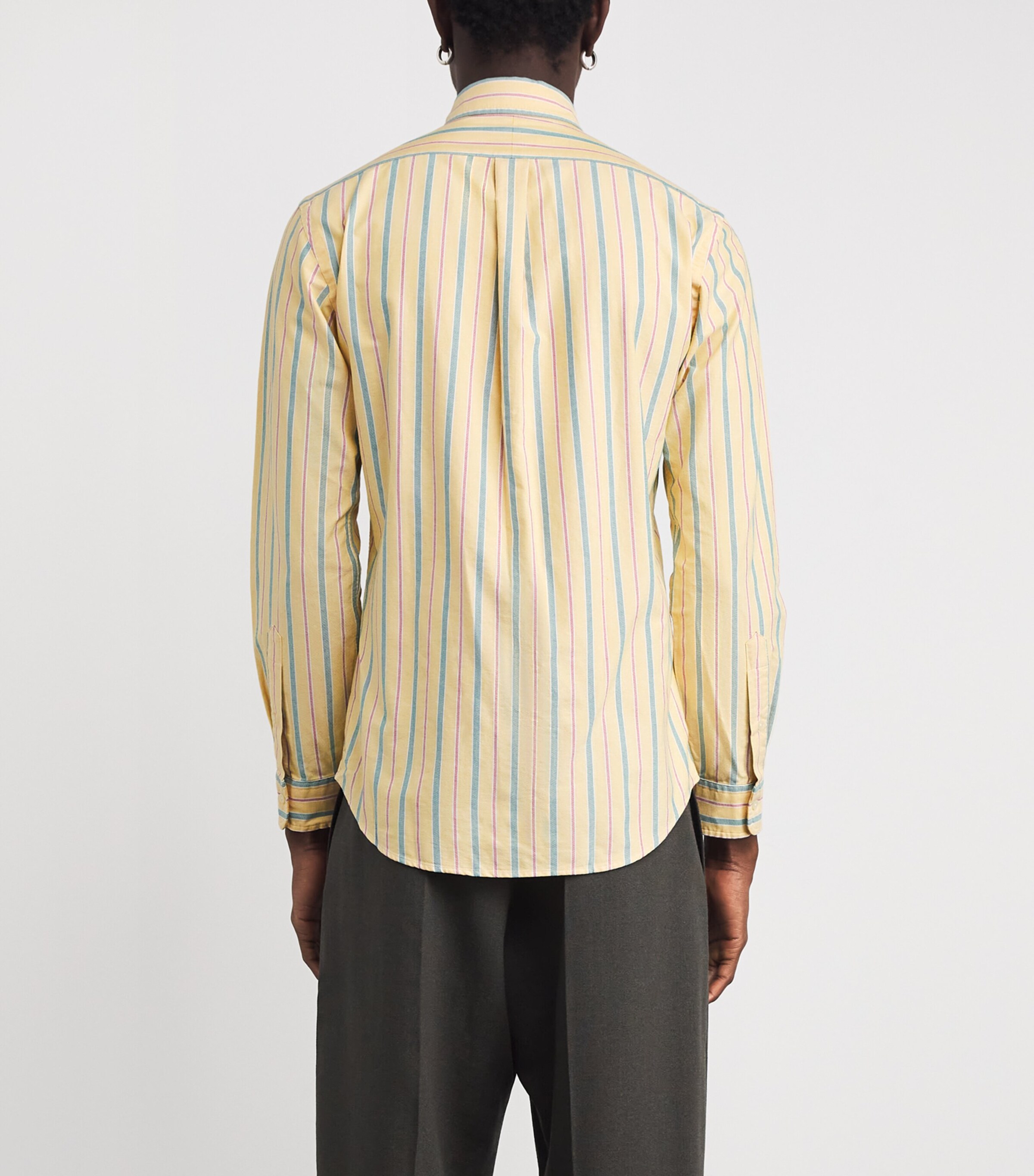Polo Ralph Lauren Mens Cotton Stripe Oxford Shirt Yellow Image 4