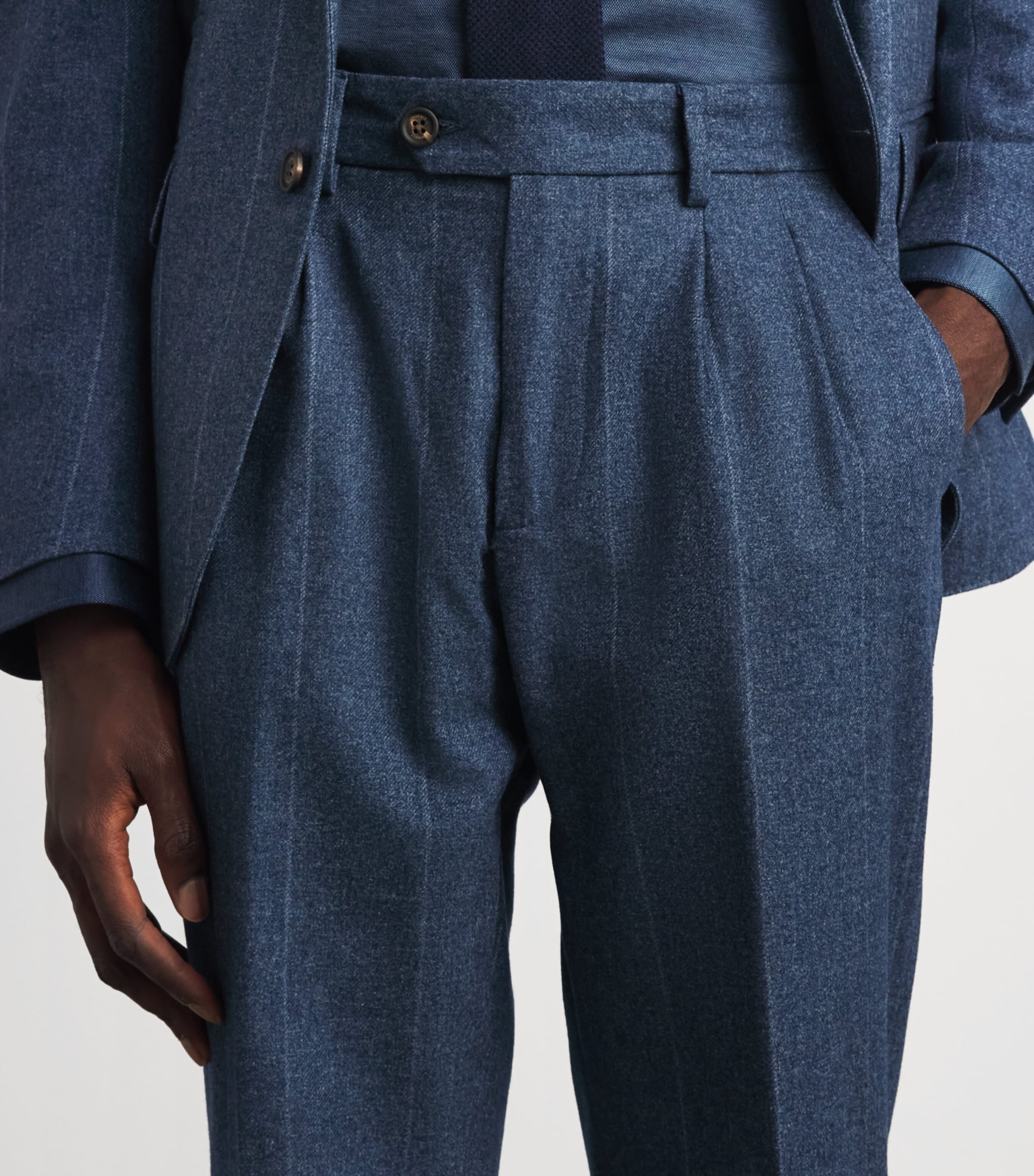 Eleventy Mens Wool-Cotton-Cashmere 2-Piece Suit Royal Image 5