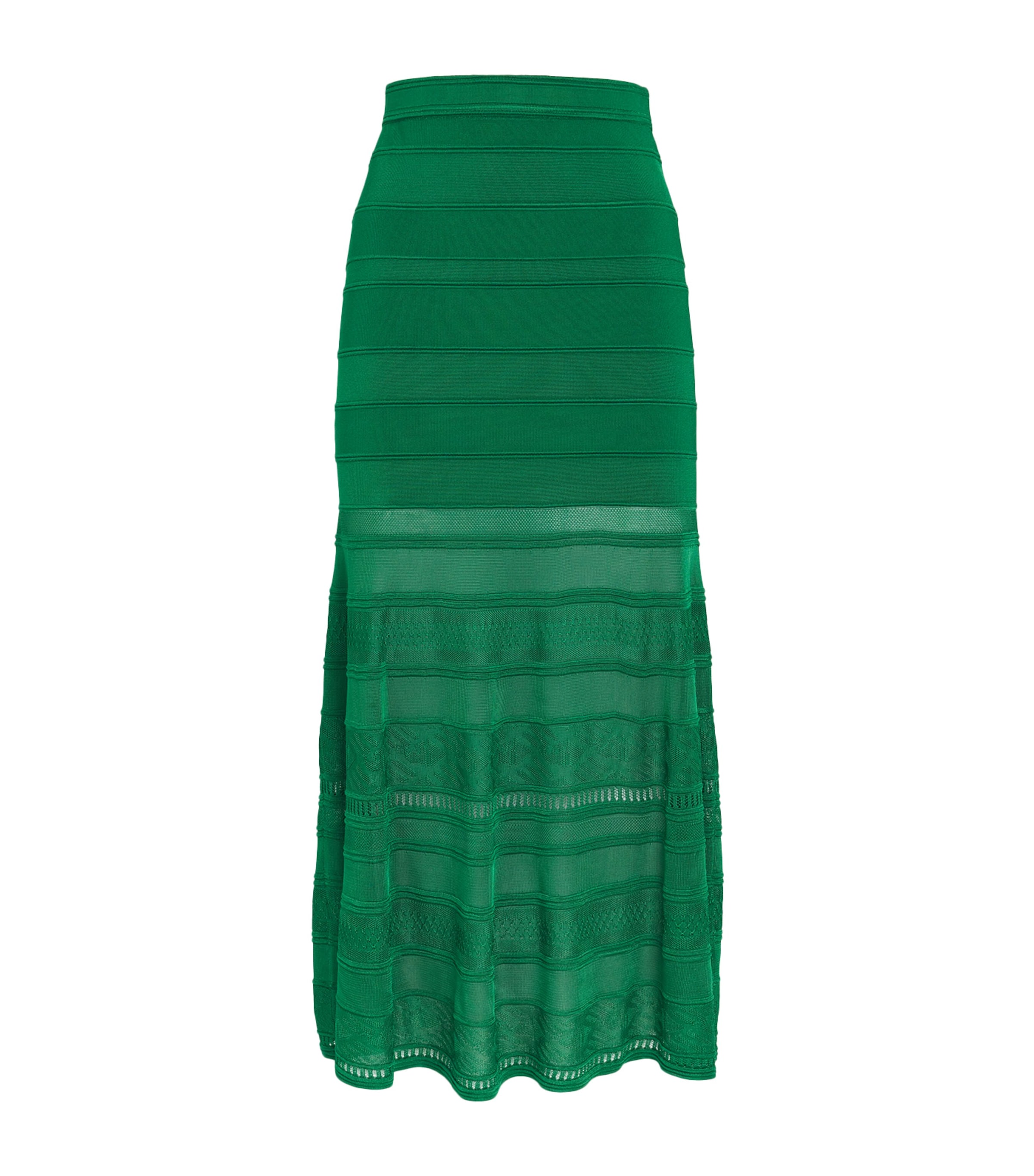 Sandro Decorative Knit Skirt In Green