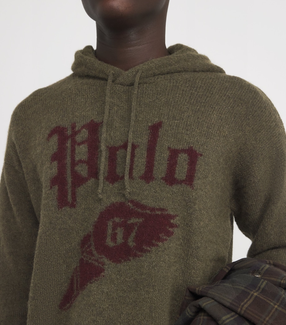 Wool-Blend Logo Hoodie GREEN Image 6