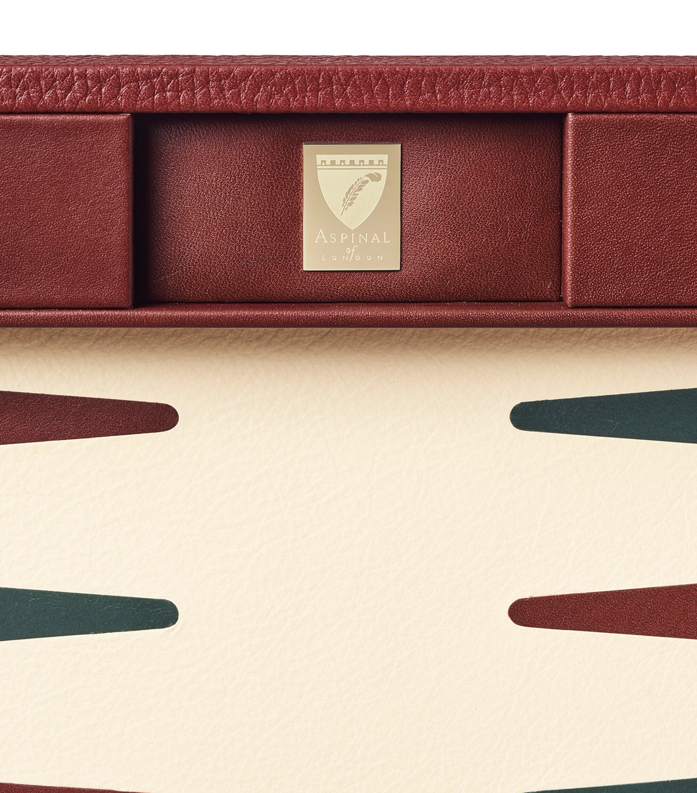 17-Inch Pebble-Effect Leather Backgammon Set MERLOT Image 5