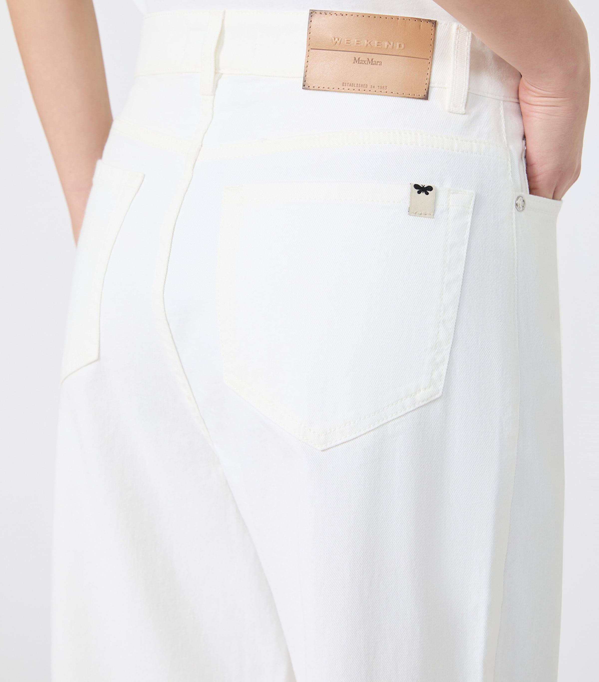 Weekend Max Mara Womens Wide-Leg Jeans White Image 5