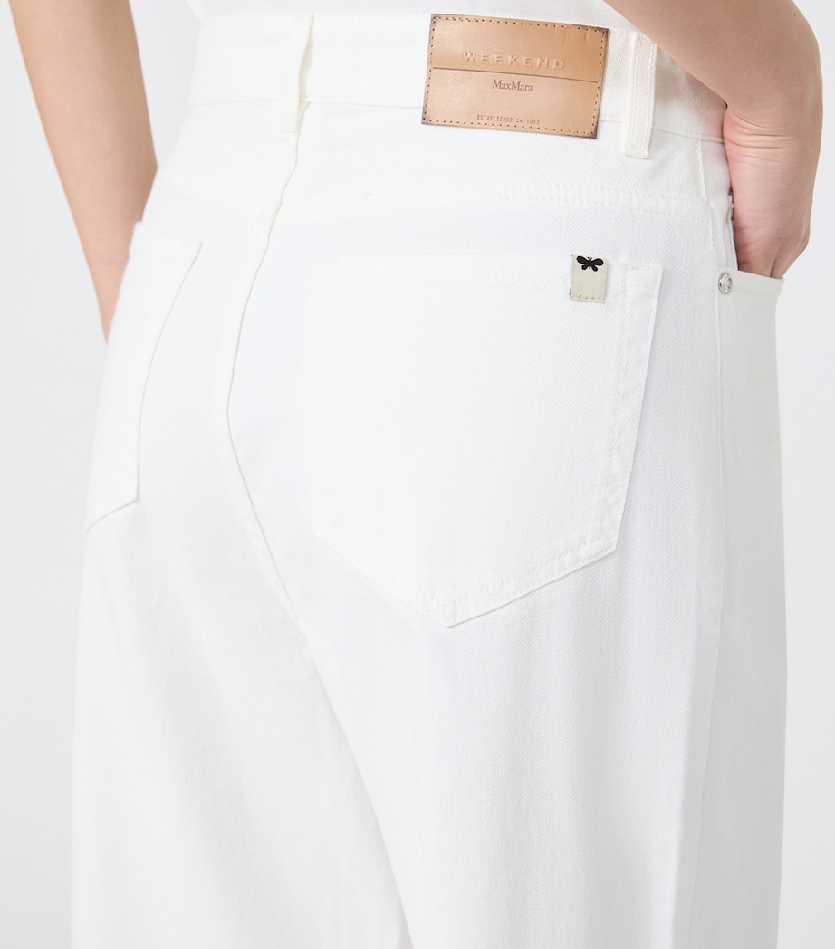 Weekend Max Mara Womens Wide-Leg Jeans White Image 5