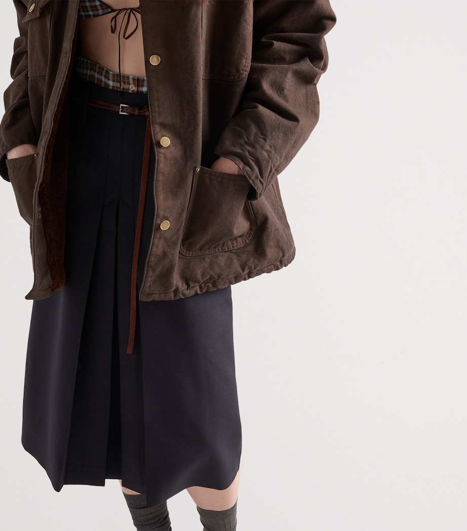 Mohair-Wool Midi Skirt F0008 Image 6