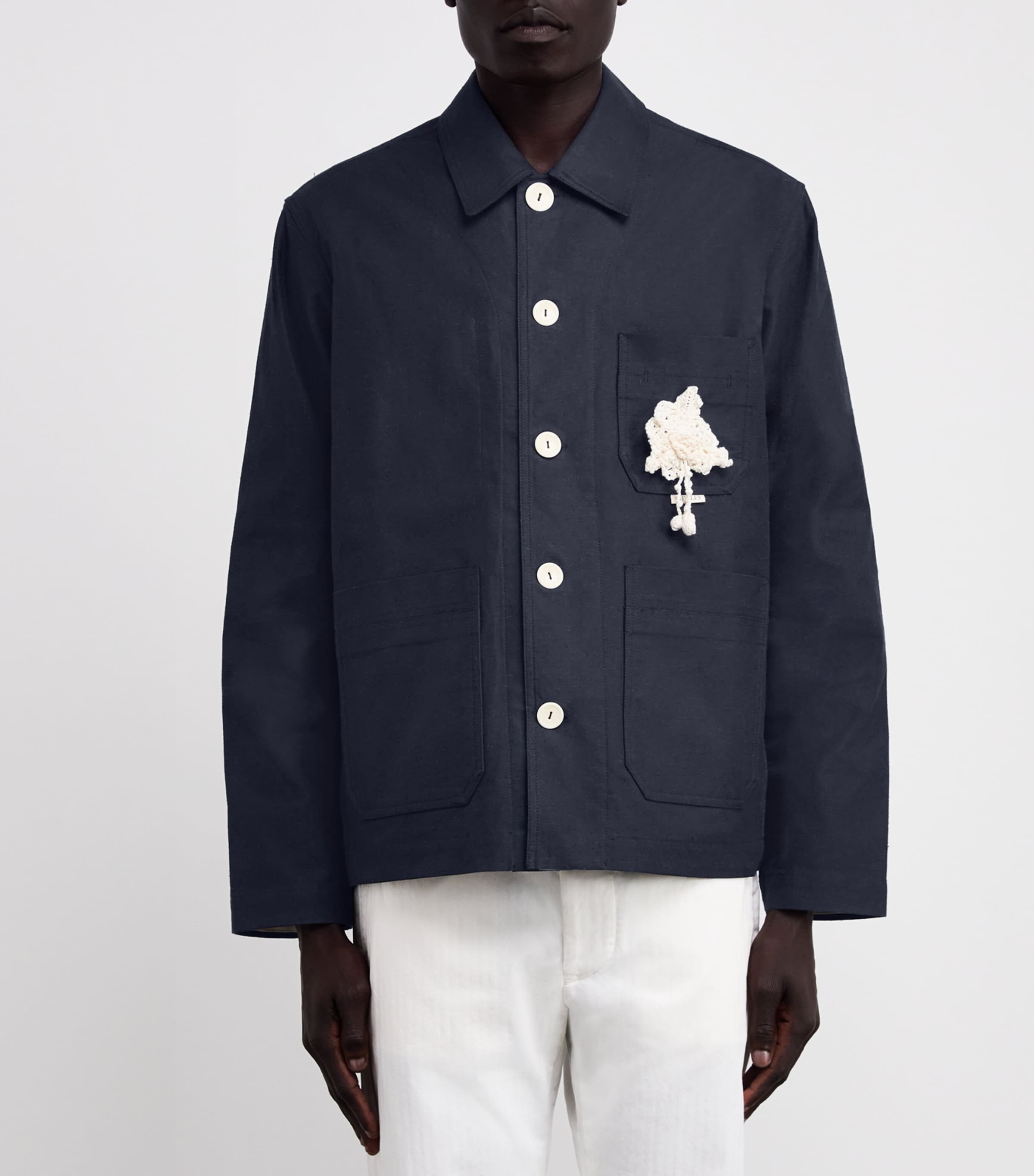S.S.DALEY Mens Clarence Chore Overshirt Jacket Navy Image 3