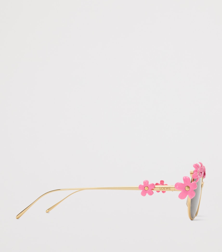 LOEWE x Paula's Ibiza Metal Round Daisy Sunglasses Pink Image 3