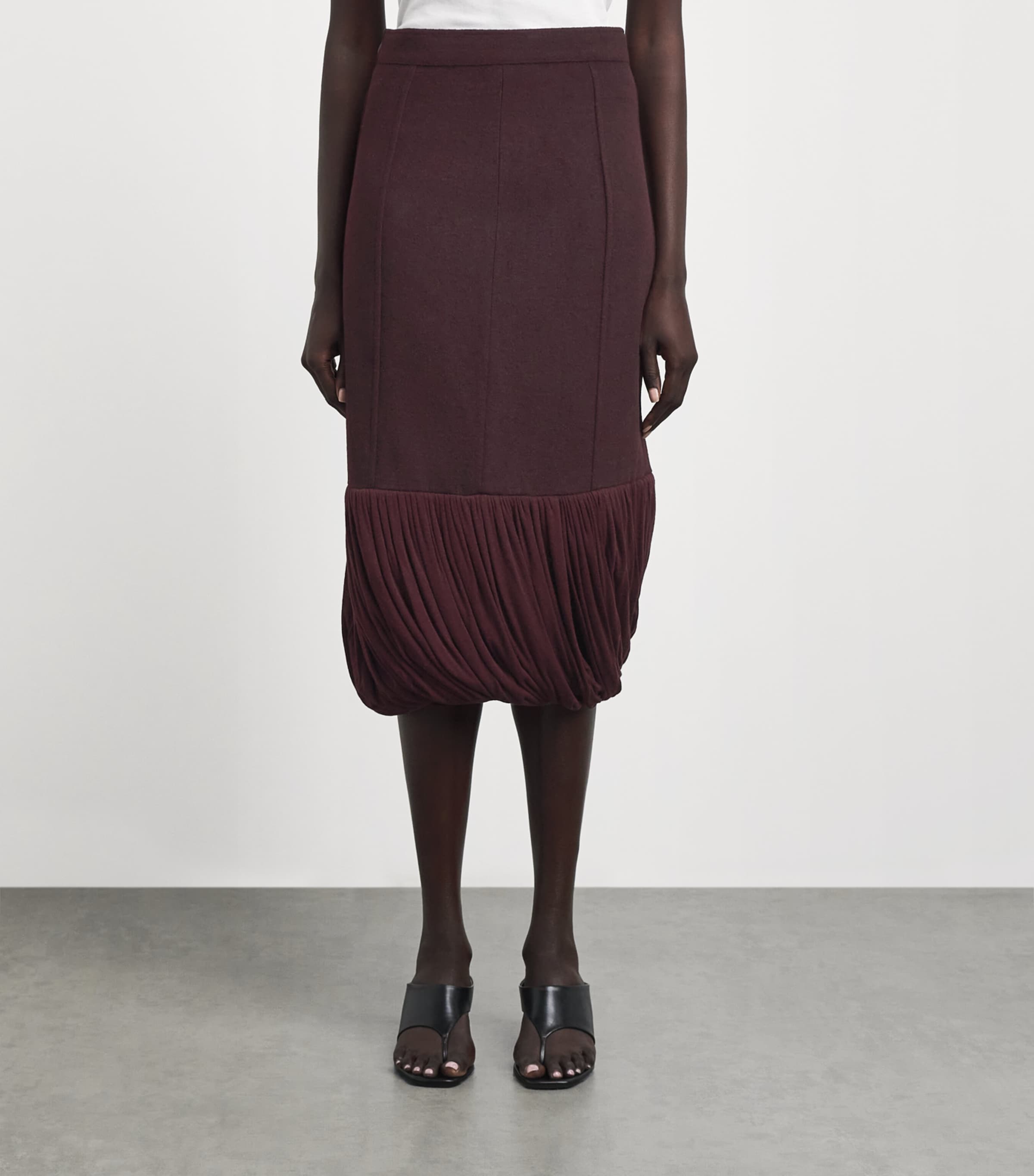 Source Unknown Womens Wool-Blend Dusika Midi Skirt Bg Image 4
