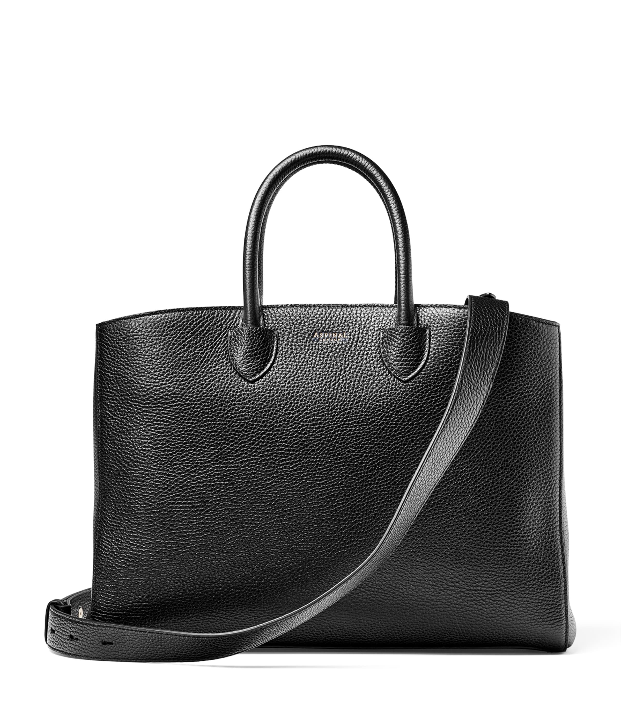 Aspinal Of London Leather Madison Tote Bag In Black