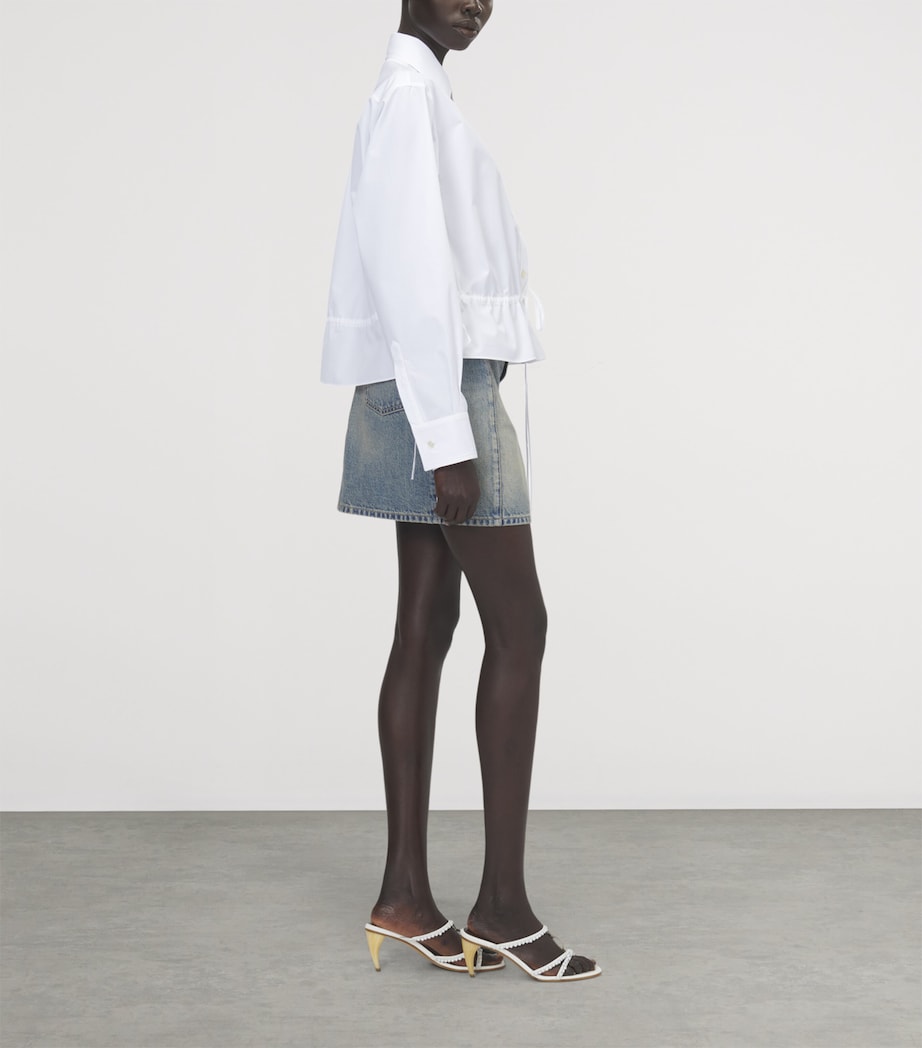 McQueen Womens Cotton Drawstring-Waist Shirt Image 3
