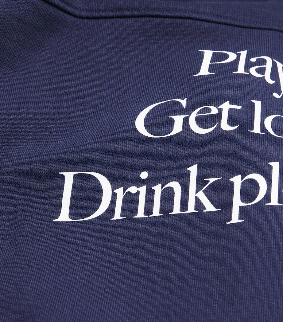 Cotton Logo Quarter-Zip Sweatshirt 3902 DARK NAVY Image 5