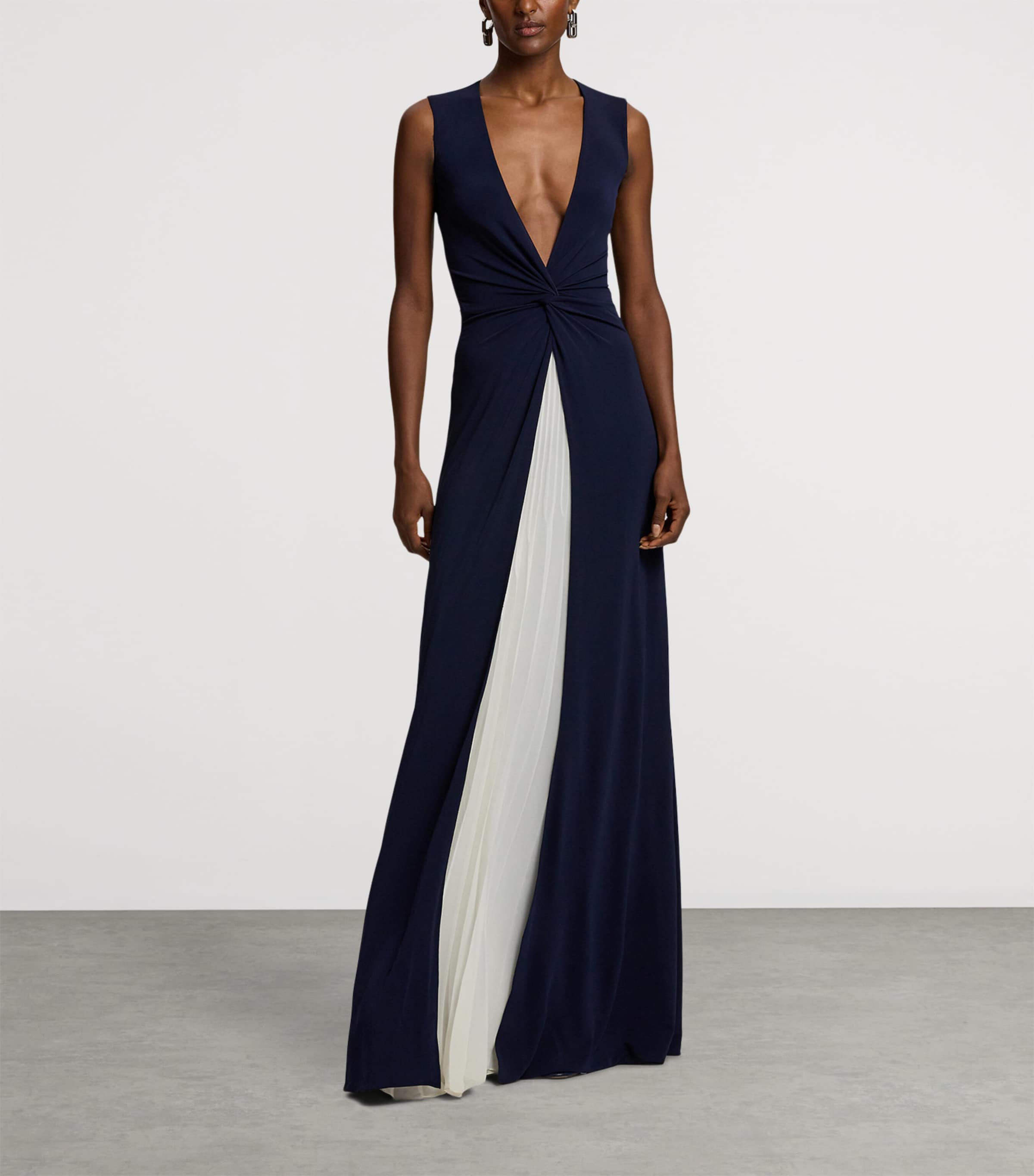 Pleated Zach Maxi Dress NAVY-410 Image 8