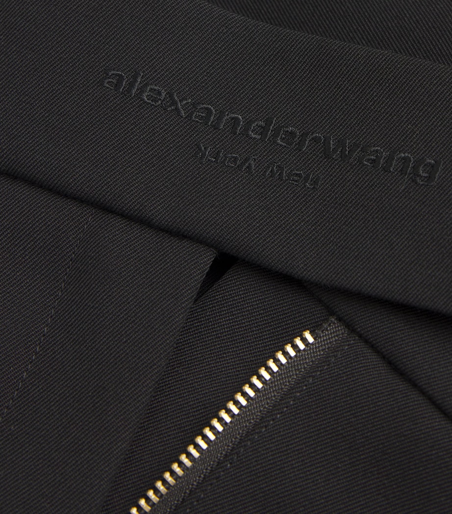 Wool Low-Rise Mini Skort 001BLACK Image 5