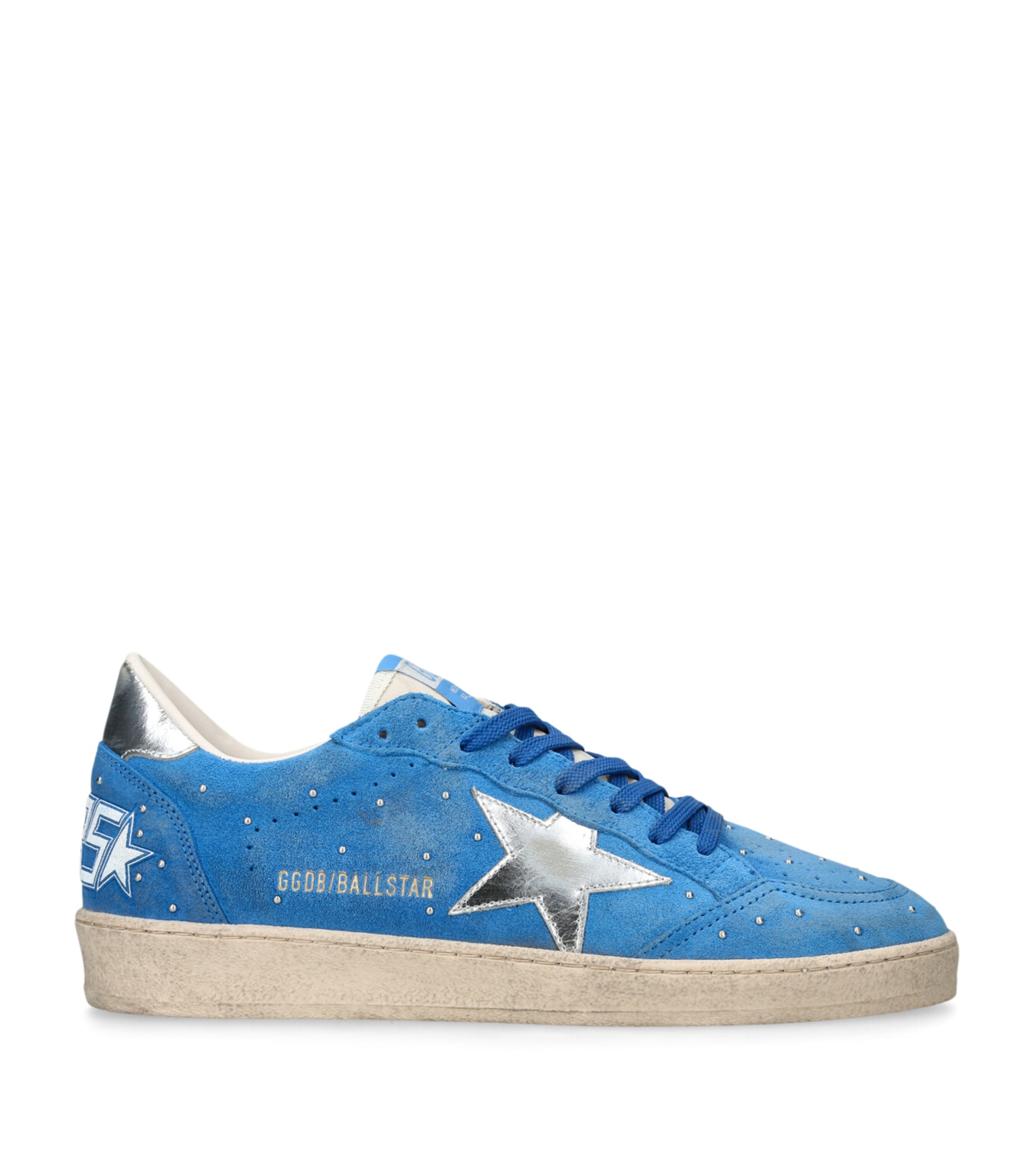 Golden Goose Suede Studded Ball Star Sneakers Blue Image 1