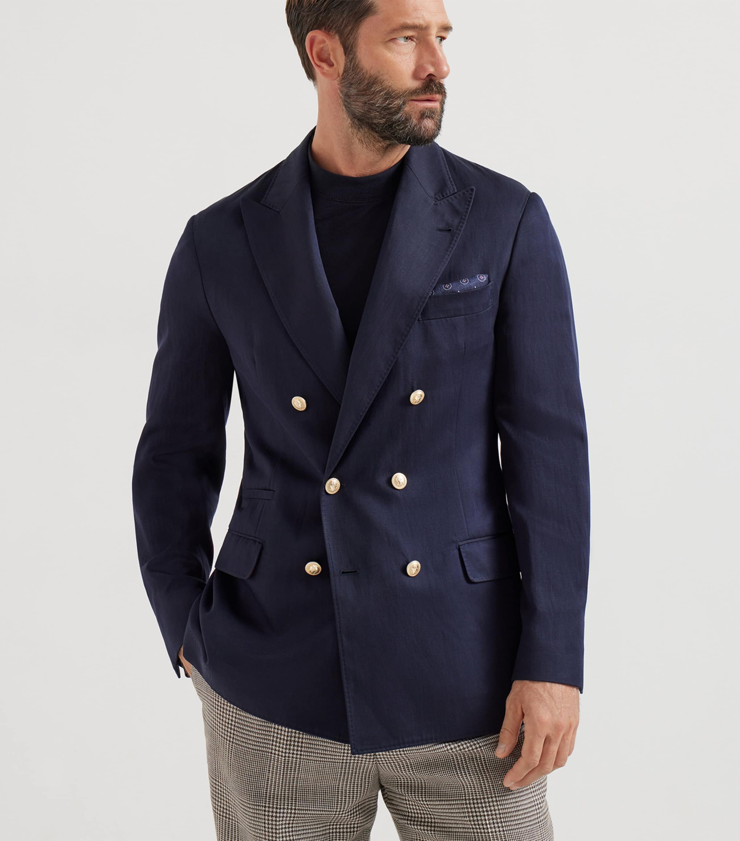 Silk Délavé and Linen Twill Deconstructed Blazer C1021 Image 3