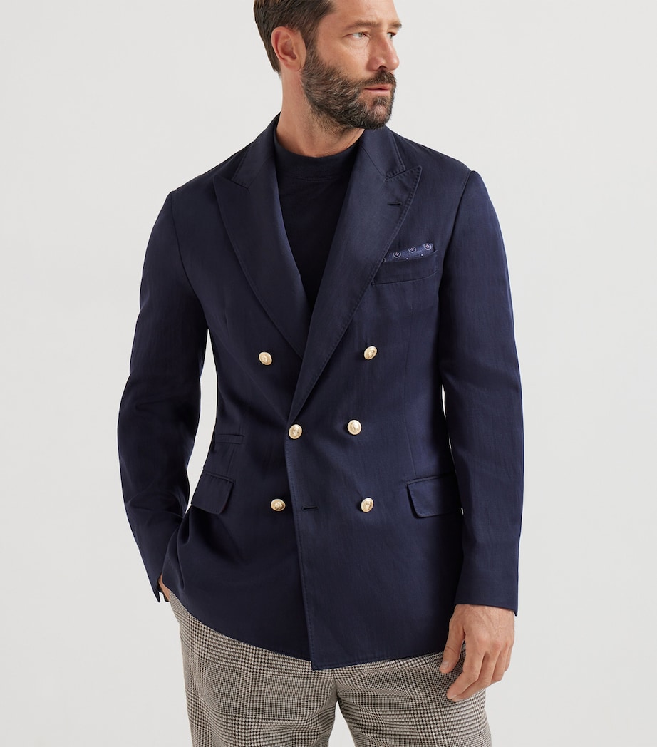 Silk Délavé and Linen Twill Deconstructed Blazer C1021 Image 3