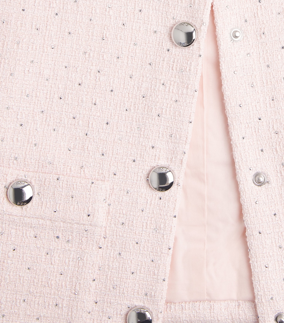 Maje Womens Tweed Cropped Jacket Pink Image 6