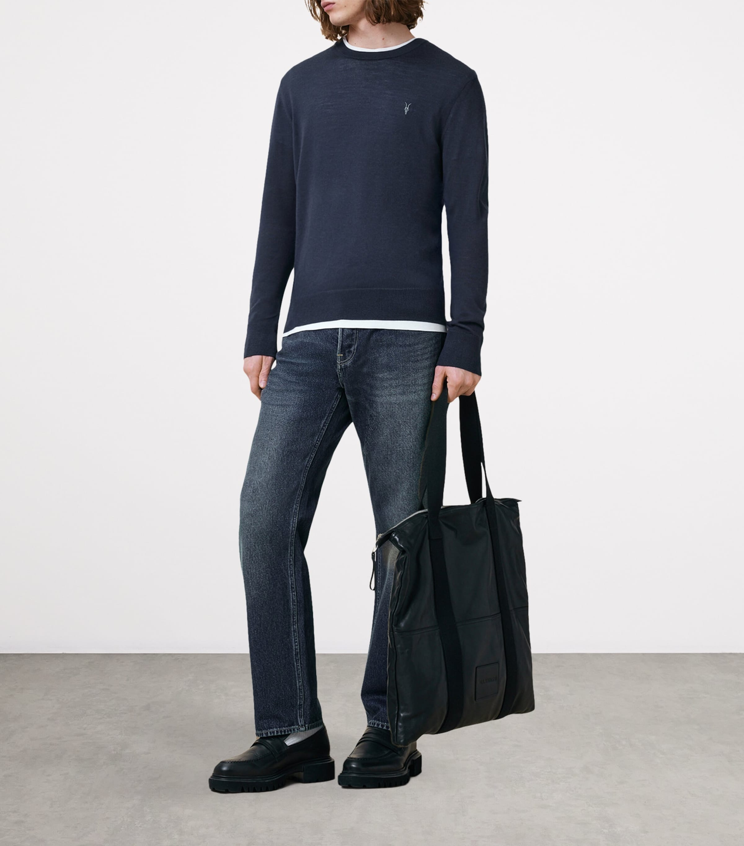 Wool Mode Sweater NAVY BLUE Image 3