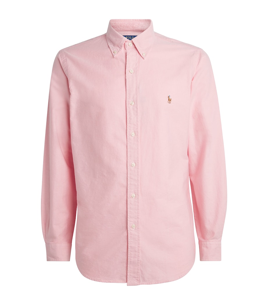 Polo Ralph Lauren Mens Cotton Polo Pony Oxford Shirt Pink Image 1