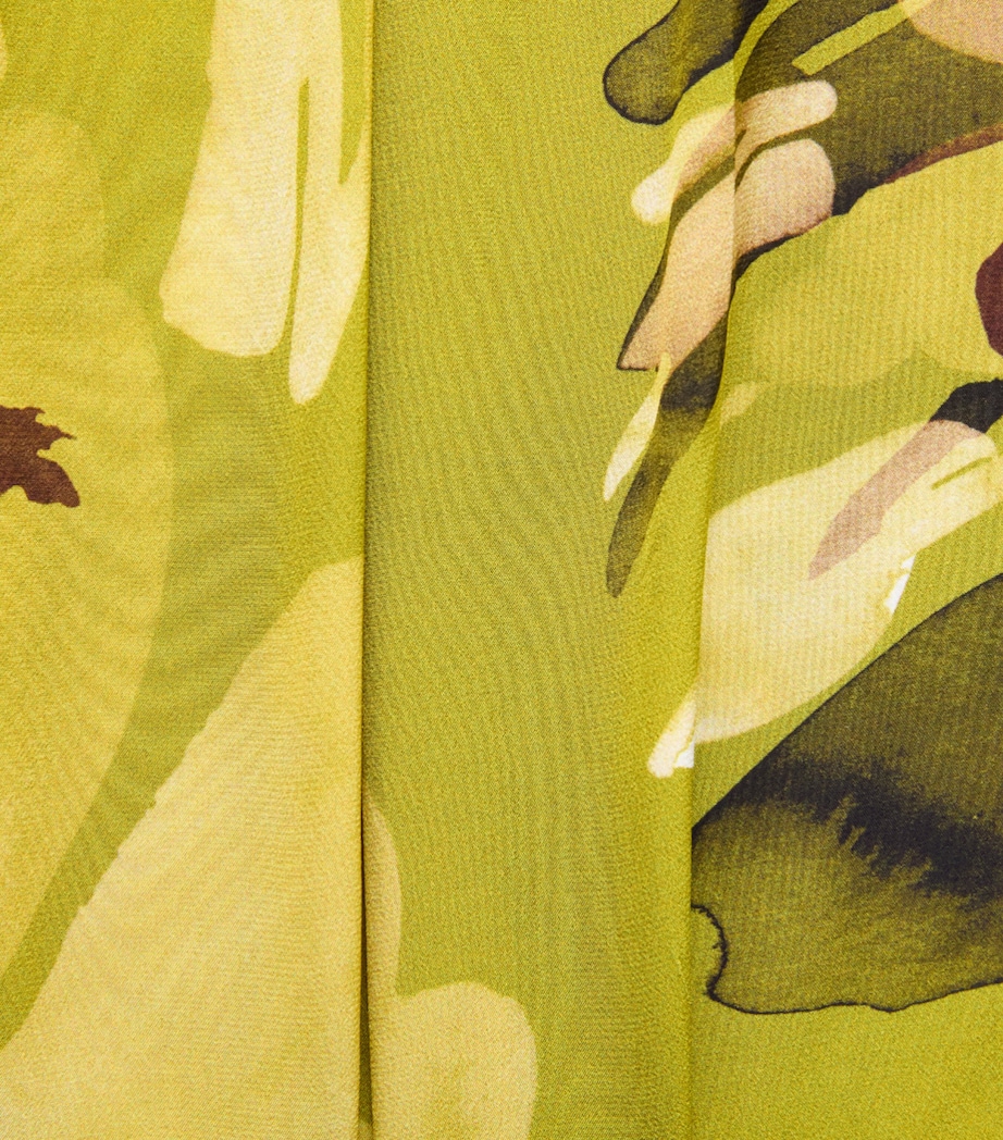 AWAY THAT DAY Womens Morocco Maxi Skirt Chartreuse Flr Print Image 6