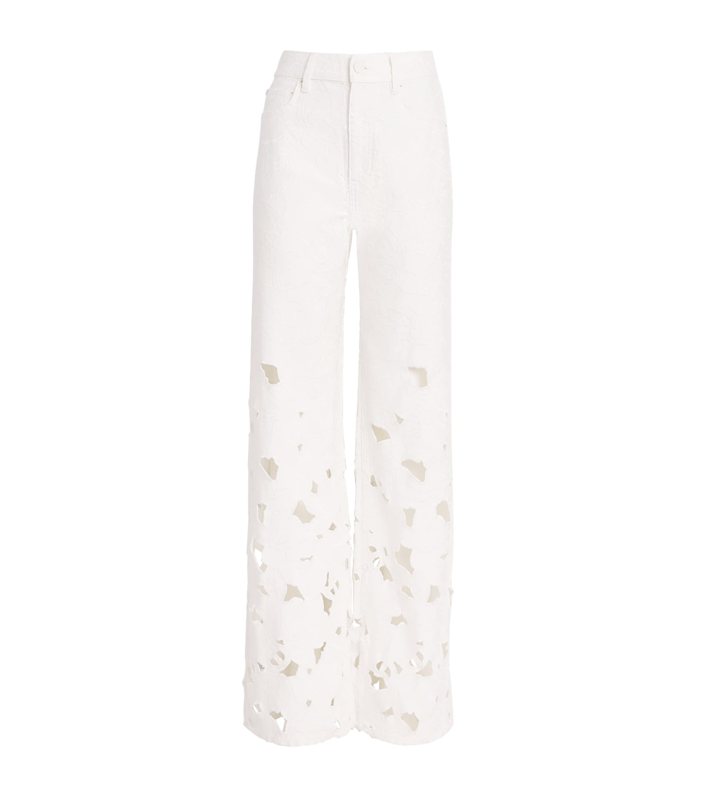 Alice And Olivia Embroidered Weezy Flared Jeans