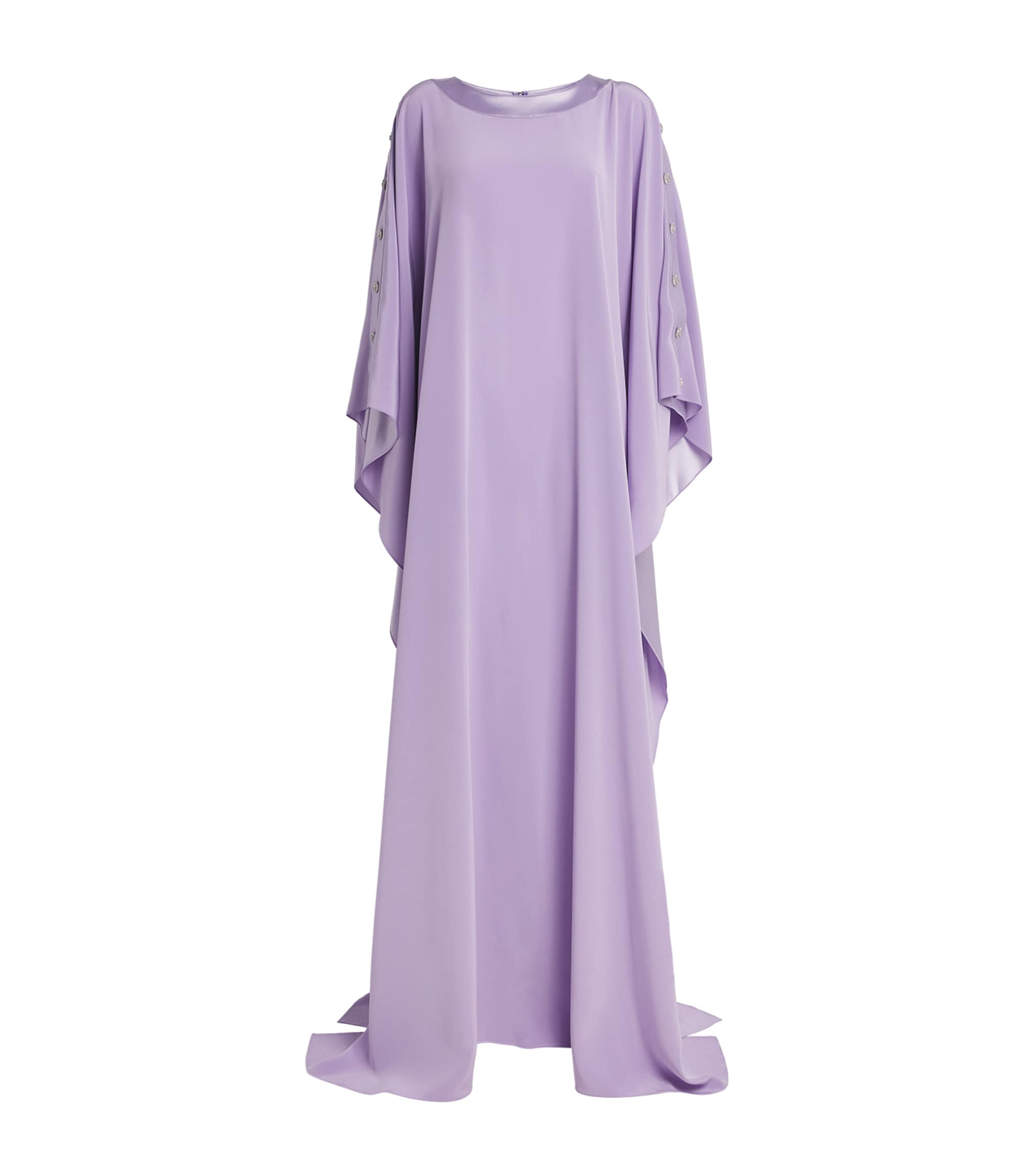 Alexis Mabille Crystal-embellished Kaftan Maxi Dress In Purple