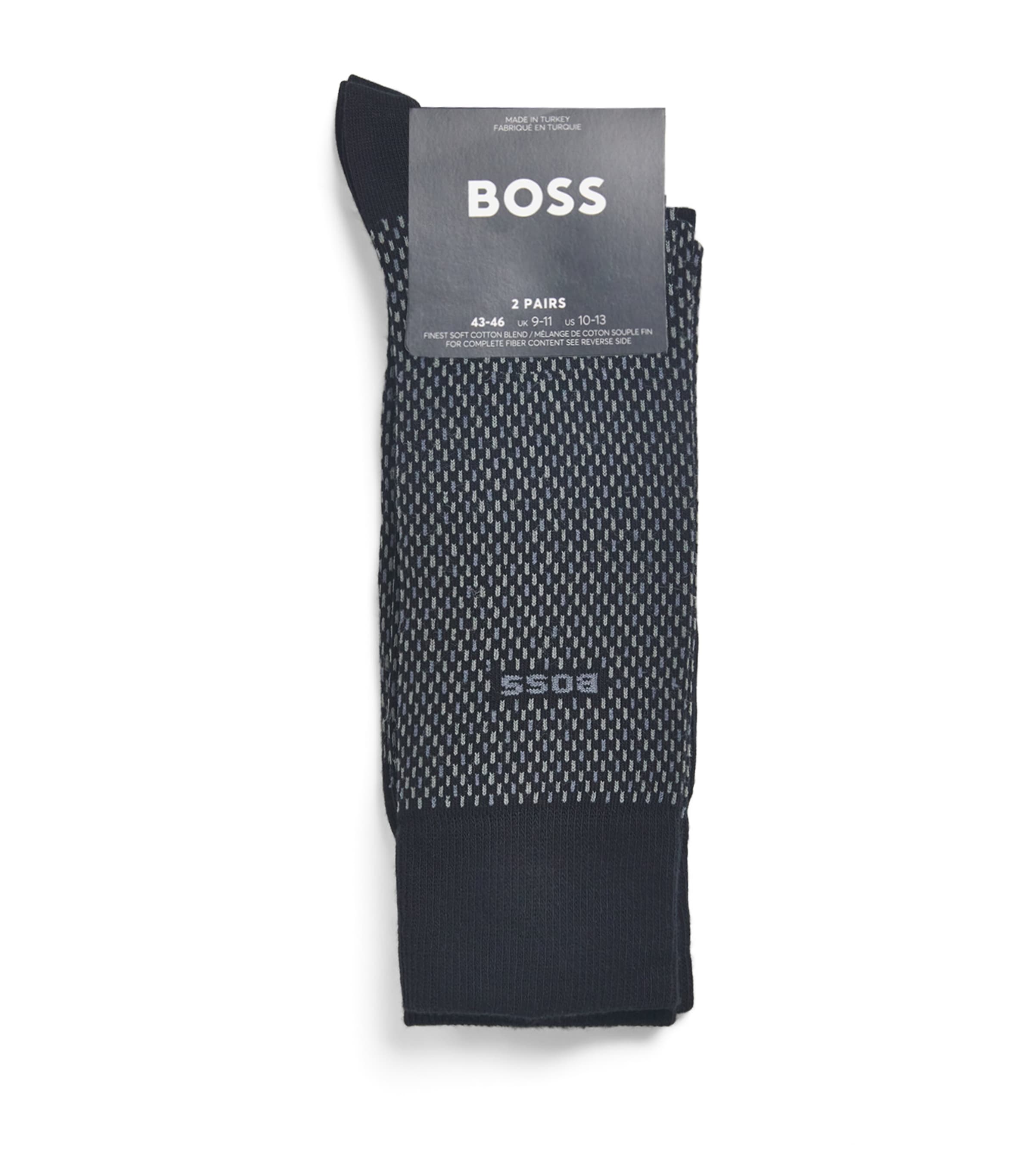 Shop Hugo Boss Mini Pattern Socks In Black