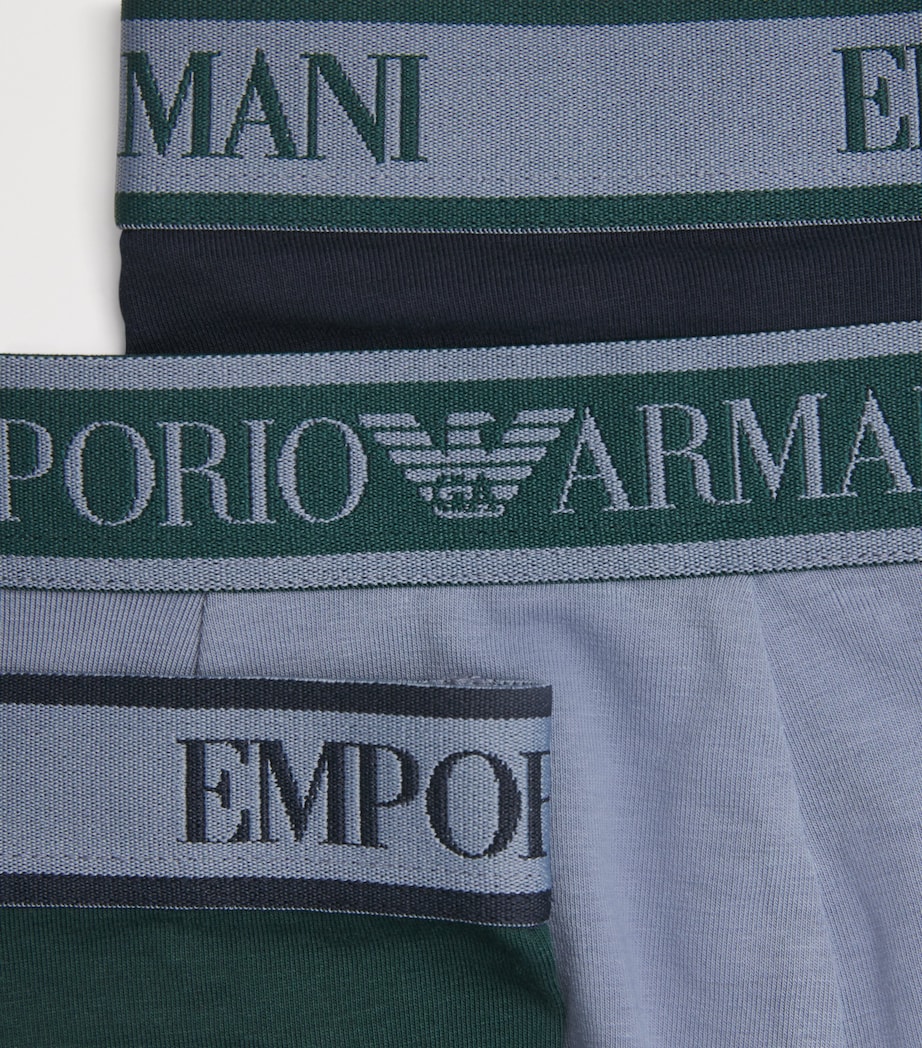 Stretch-Cotton Core Logo Trunks (Pack of 3) MB242 AR BLU/STN/PNE Image 3