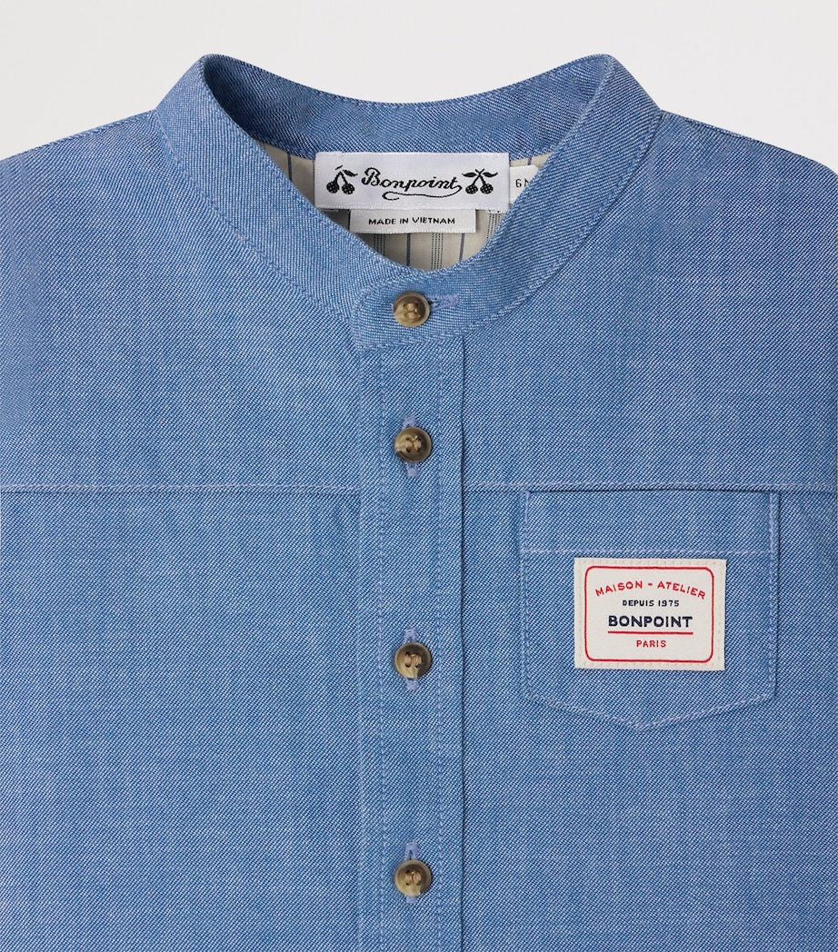 Bonpoint Cotton Lacey Shirt (6-18 Months) Bleu Image 3