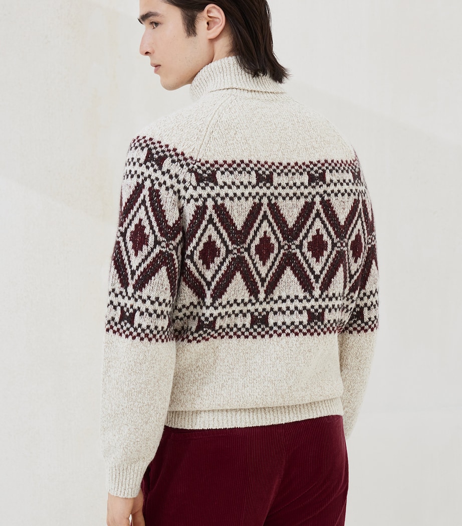 Mouliné Virgin Wool-Silk-Cashmere Jacquard Sweater CPW29 Image 3