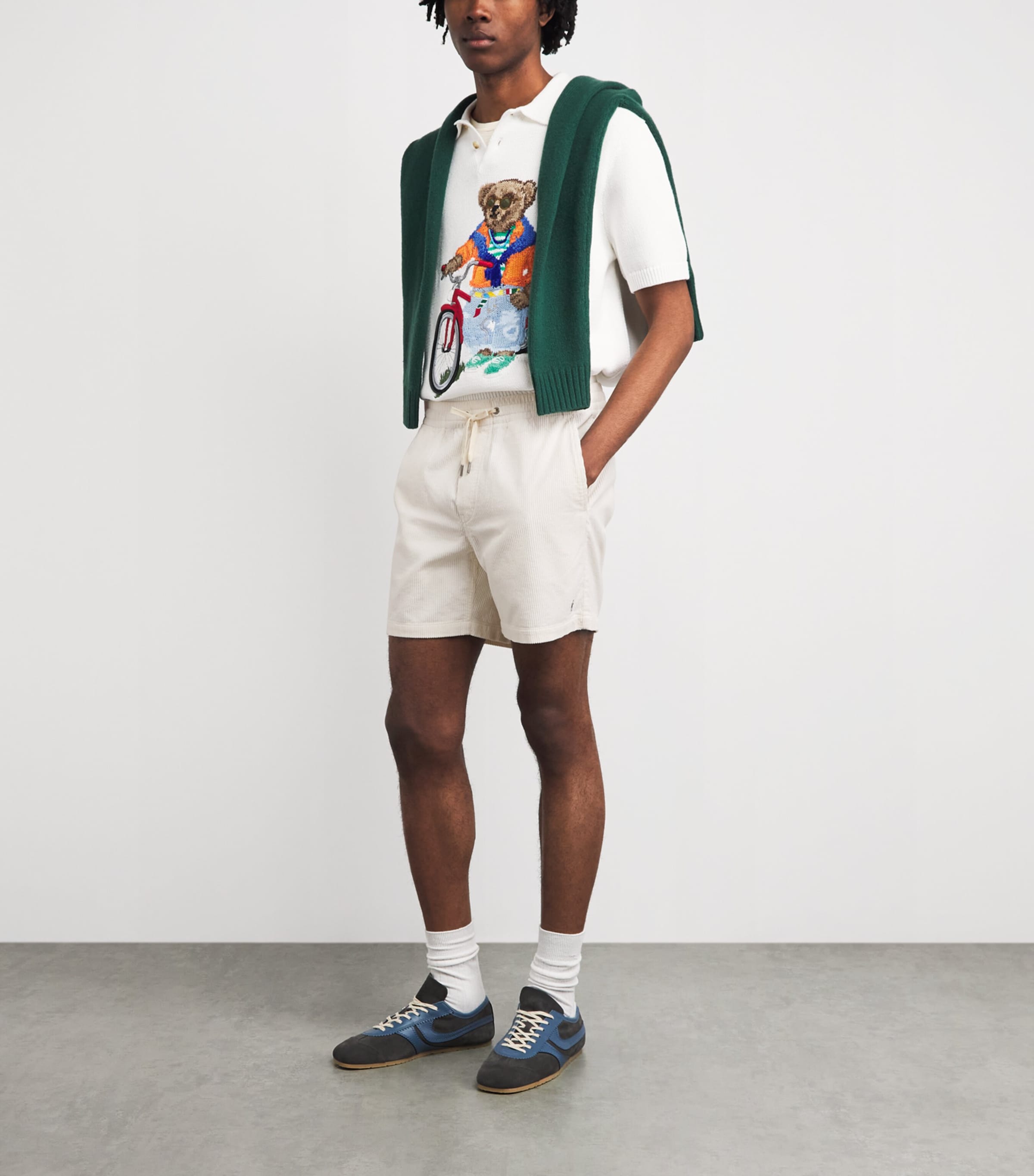 Polo Ralph Lauren Mens Cotton Corduroy Prepster Shorts Warm White Image 2