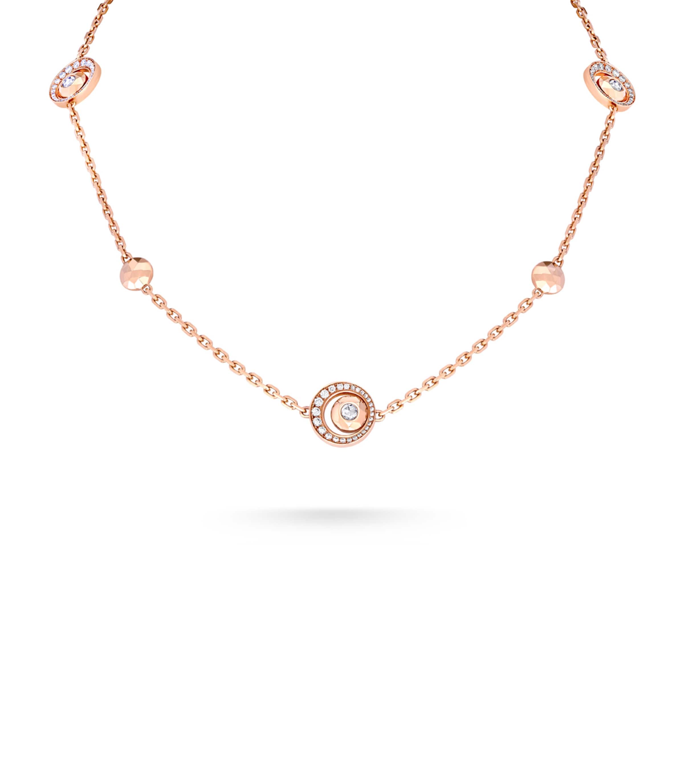 Rose Gold and Diamond Rose Cut Forever Chain Necklace CLEAR Image 2