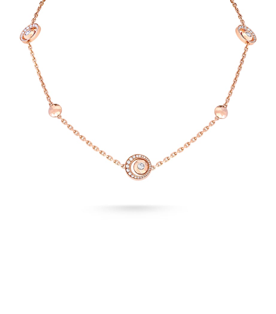 Rose Gold and Diamond Rose Cut Forever Chain Necklace CLEAR Image 2