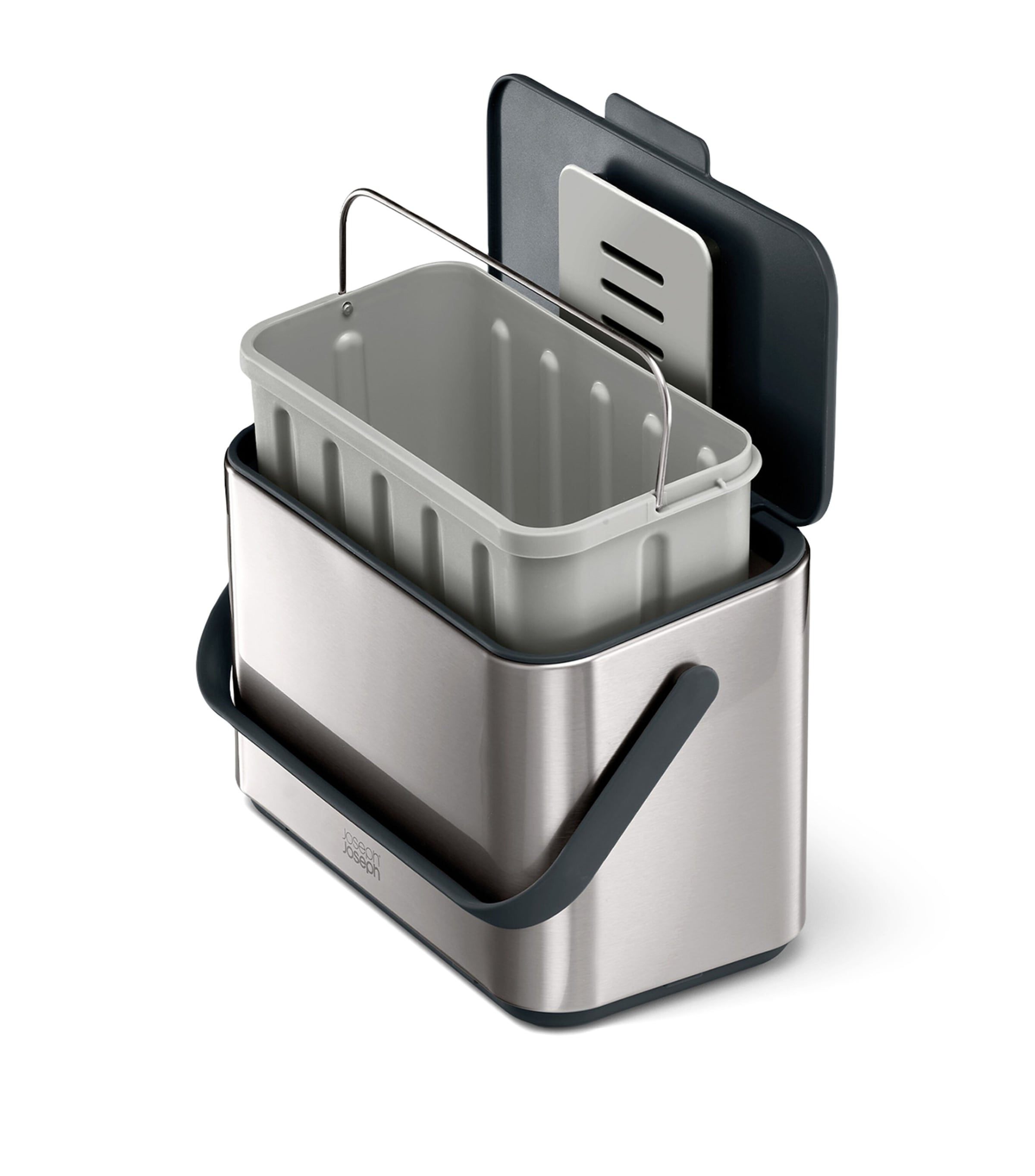 Stainless Steel Premium Food Waste Caddy (4L) SS/DARK GREY Image 9