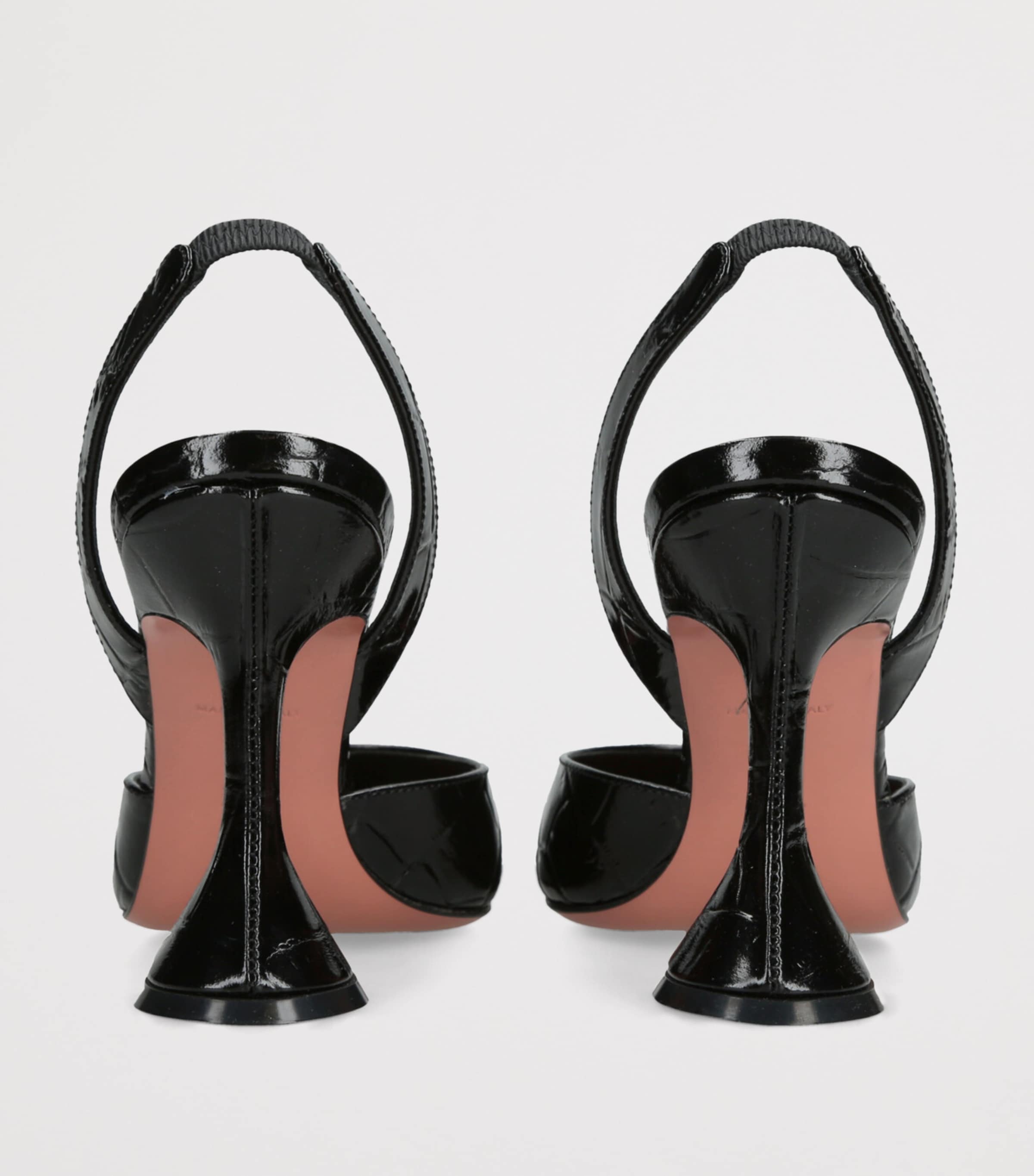 Amina Muaddi Womens Croc-Embossed Leather Holli Slingback Heels 95 Black Image 2