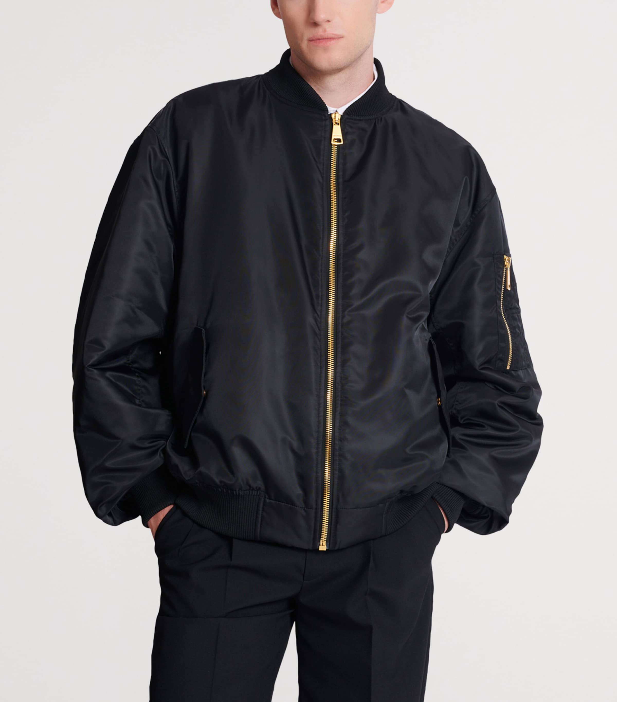 Embroidered Bomber Jacket 0PA NOIR Image 5