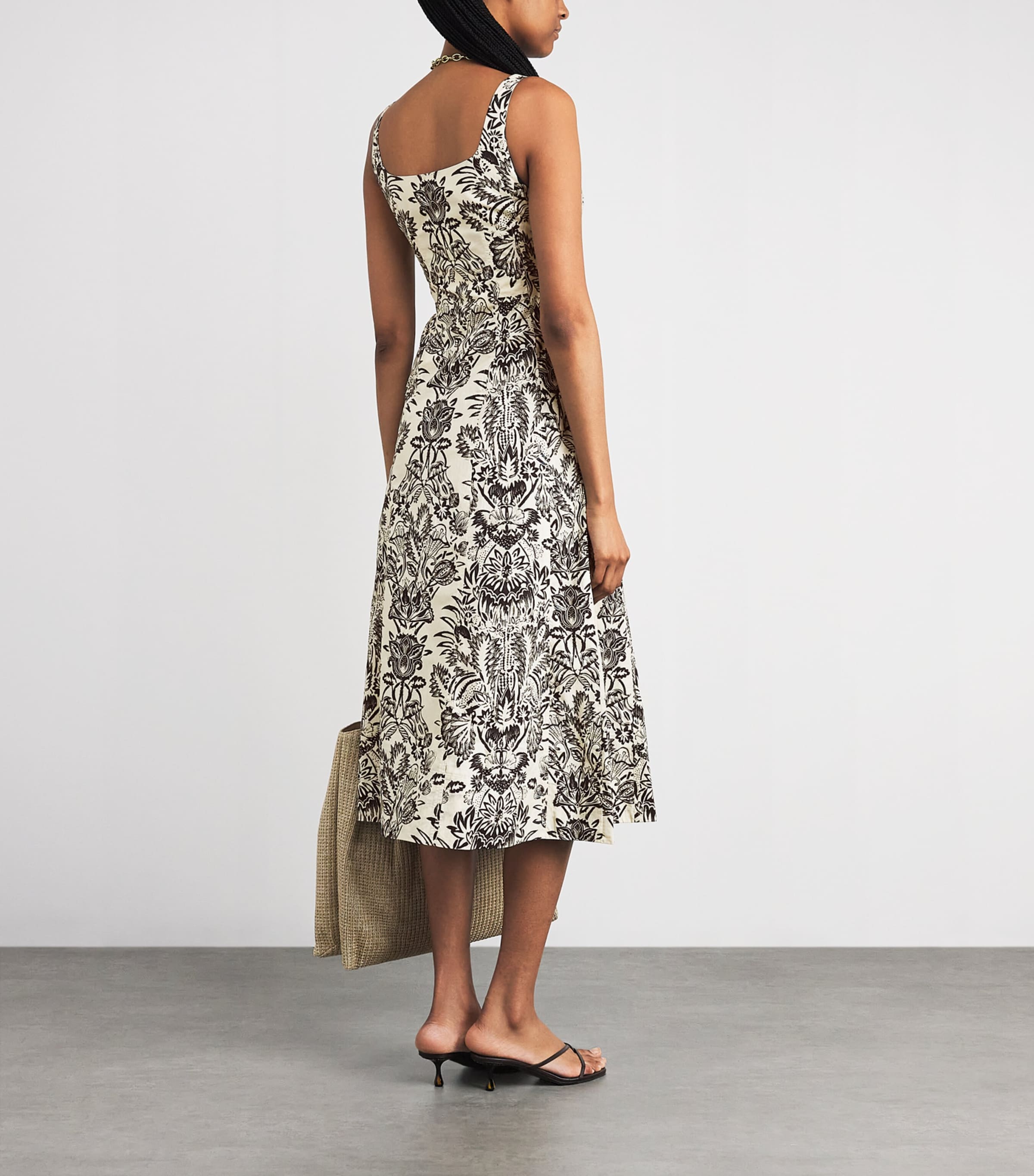 Cotton Poplin Natali Midi Dress IVORY FLORA Image 3