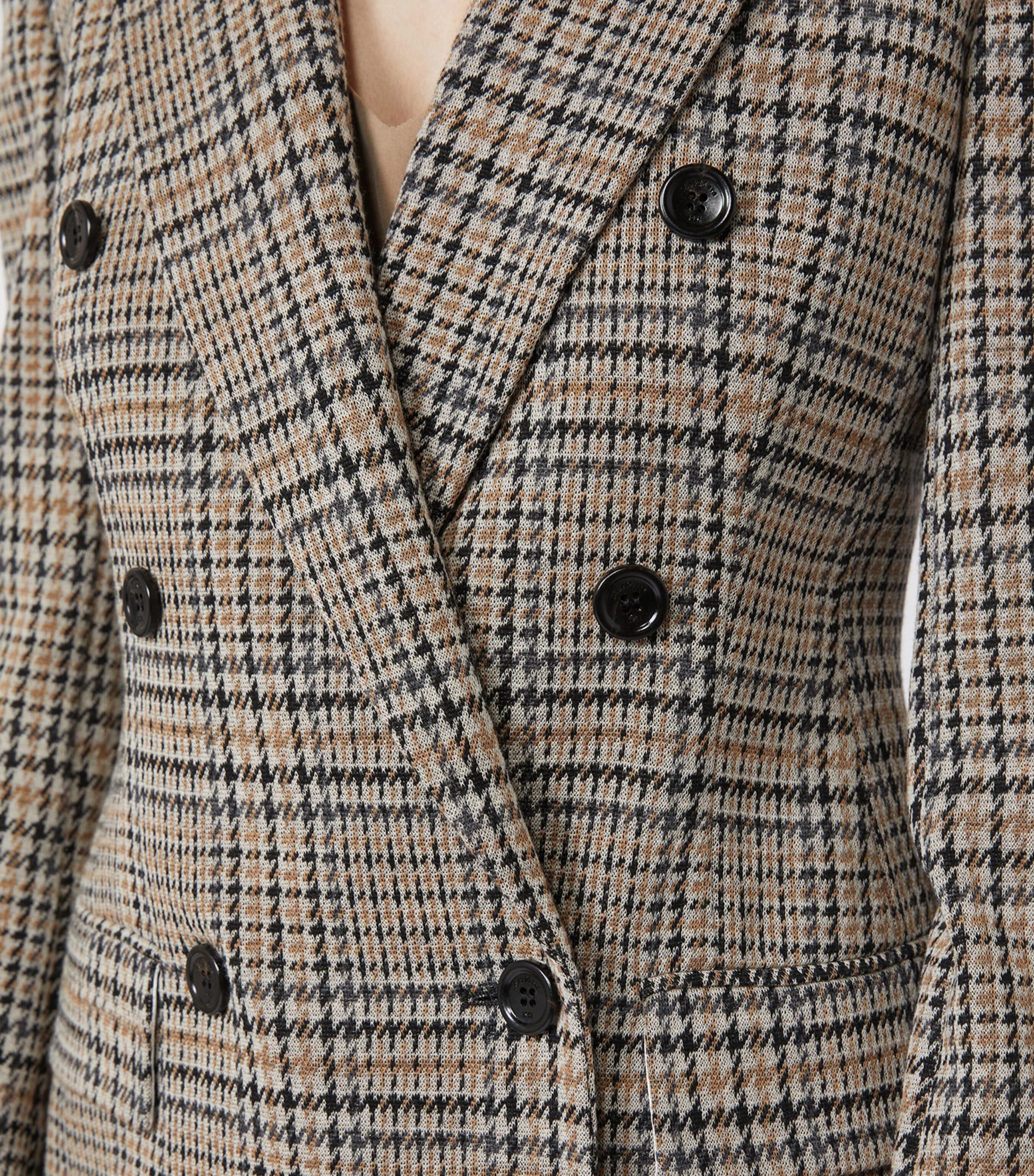 Wool-Cotton Check Blazer BLACK GREY Image 5