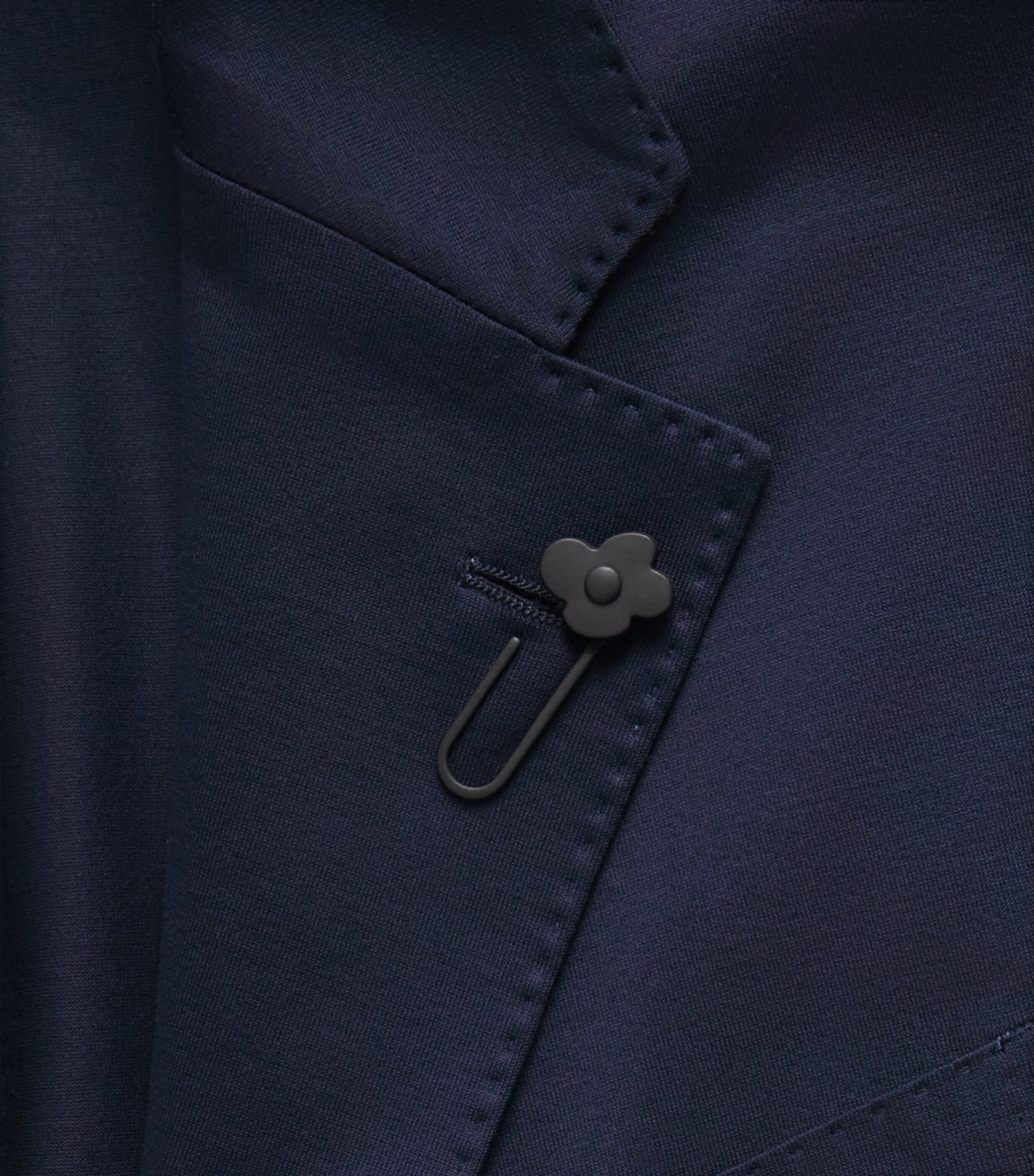 Lardini Mens Cotton Single-Breasted Blazer Navy Image 6