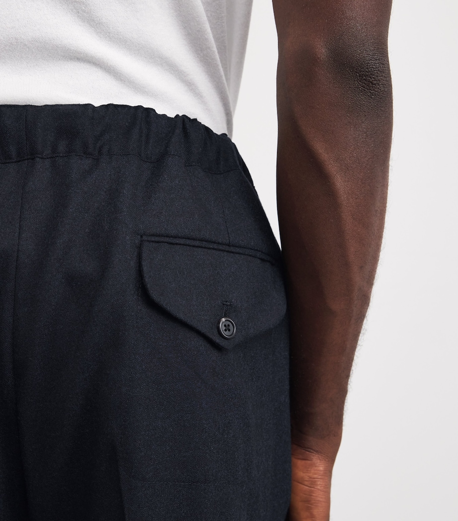 Virgin Wool Drawstring Trousers 001/16 NAVY 7WA379 Image 6