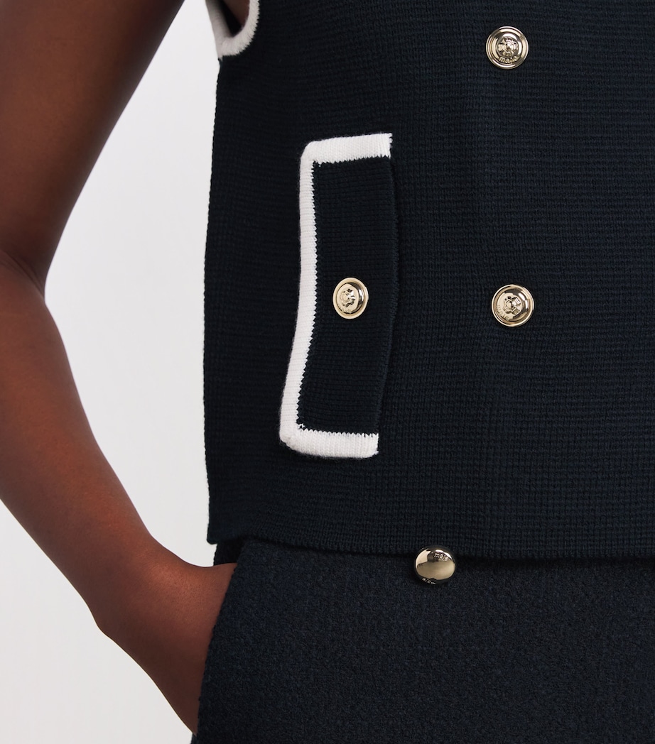 Contrast-Trim Sleeveless Top NAVY Image 6