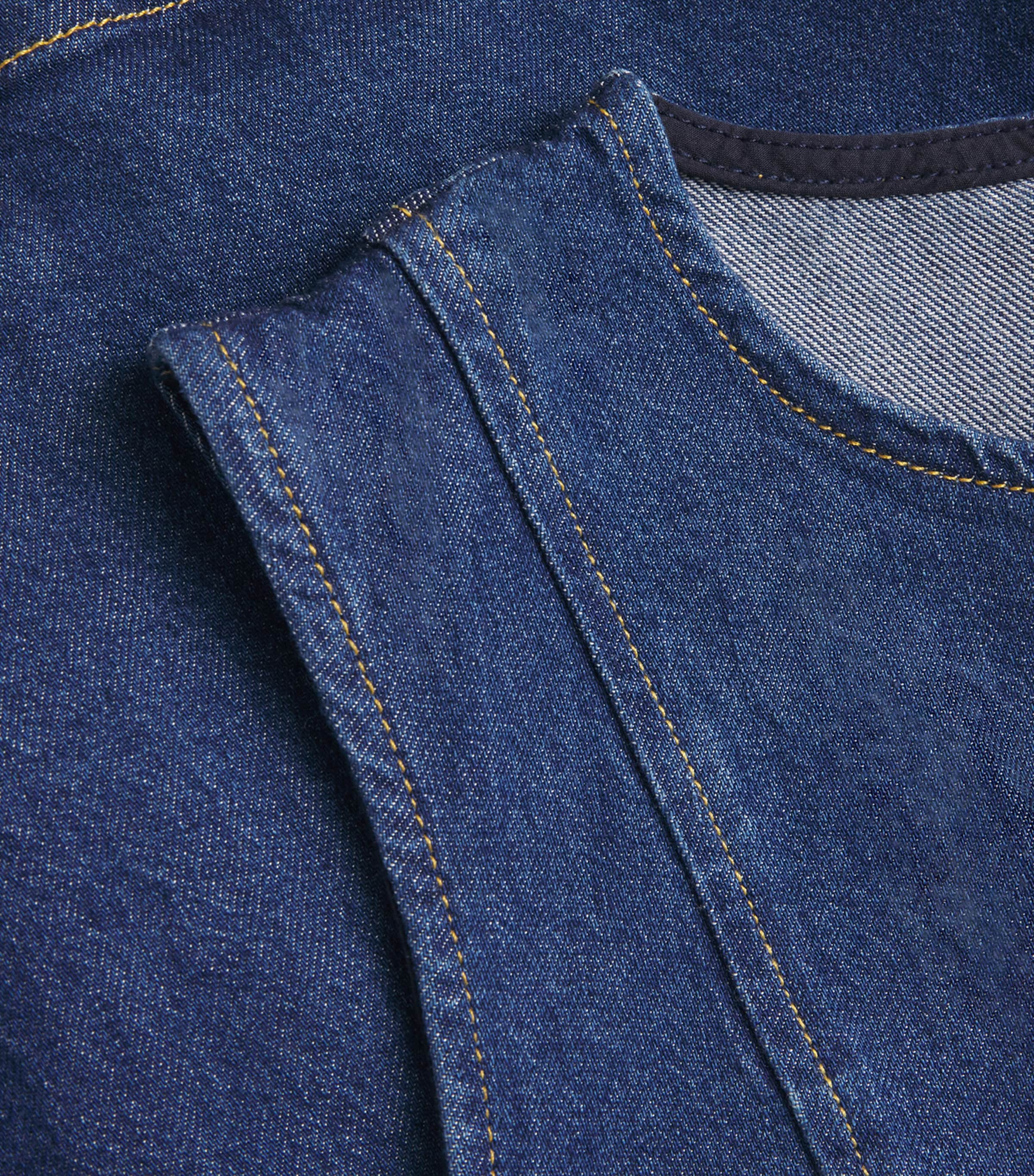 Maje Womens Denim Flared Mini Dress Navy Image 7