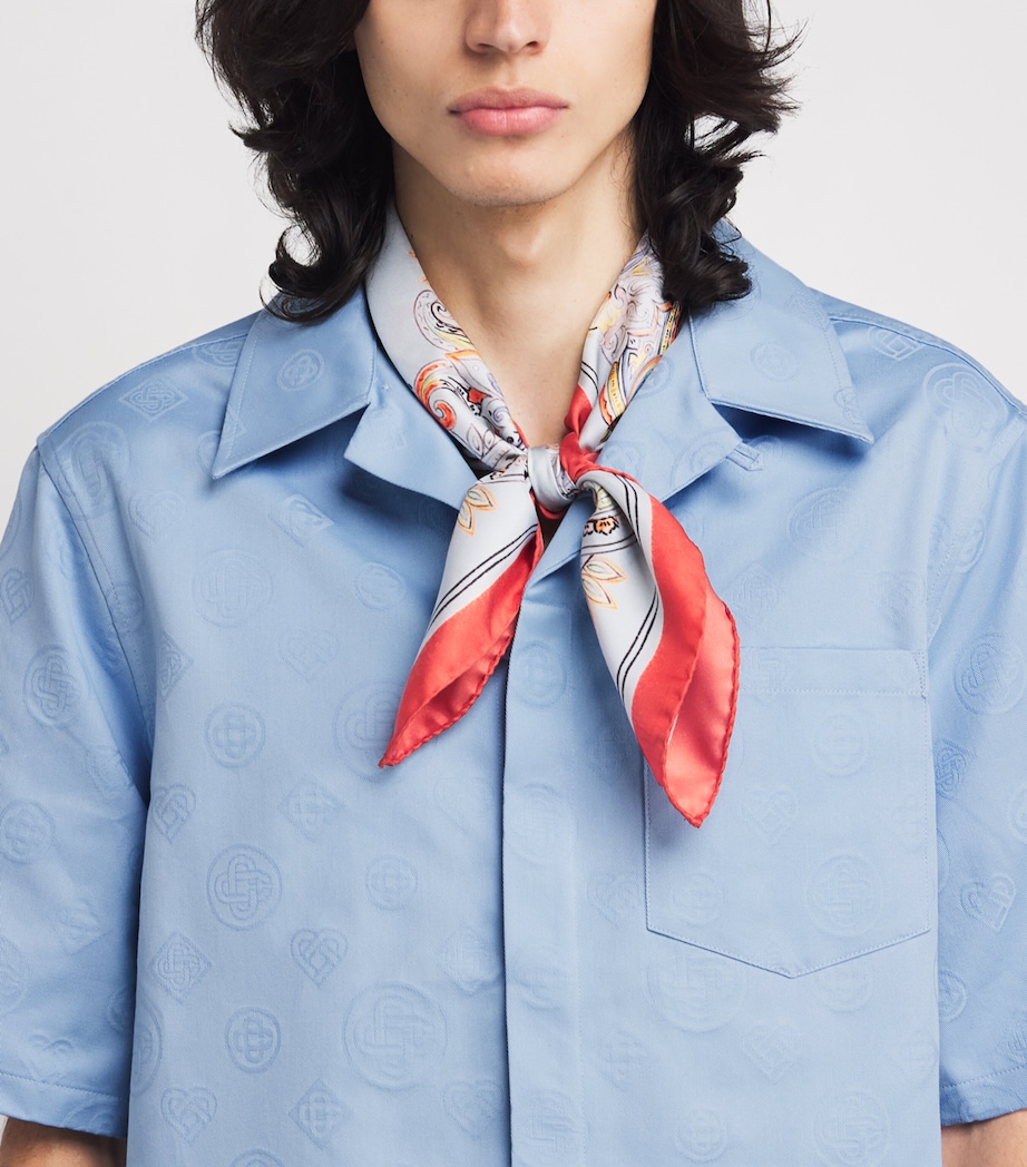 Casablanca Mens Cotton Monogram Shirt Light Blue Image 6