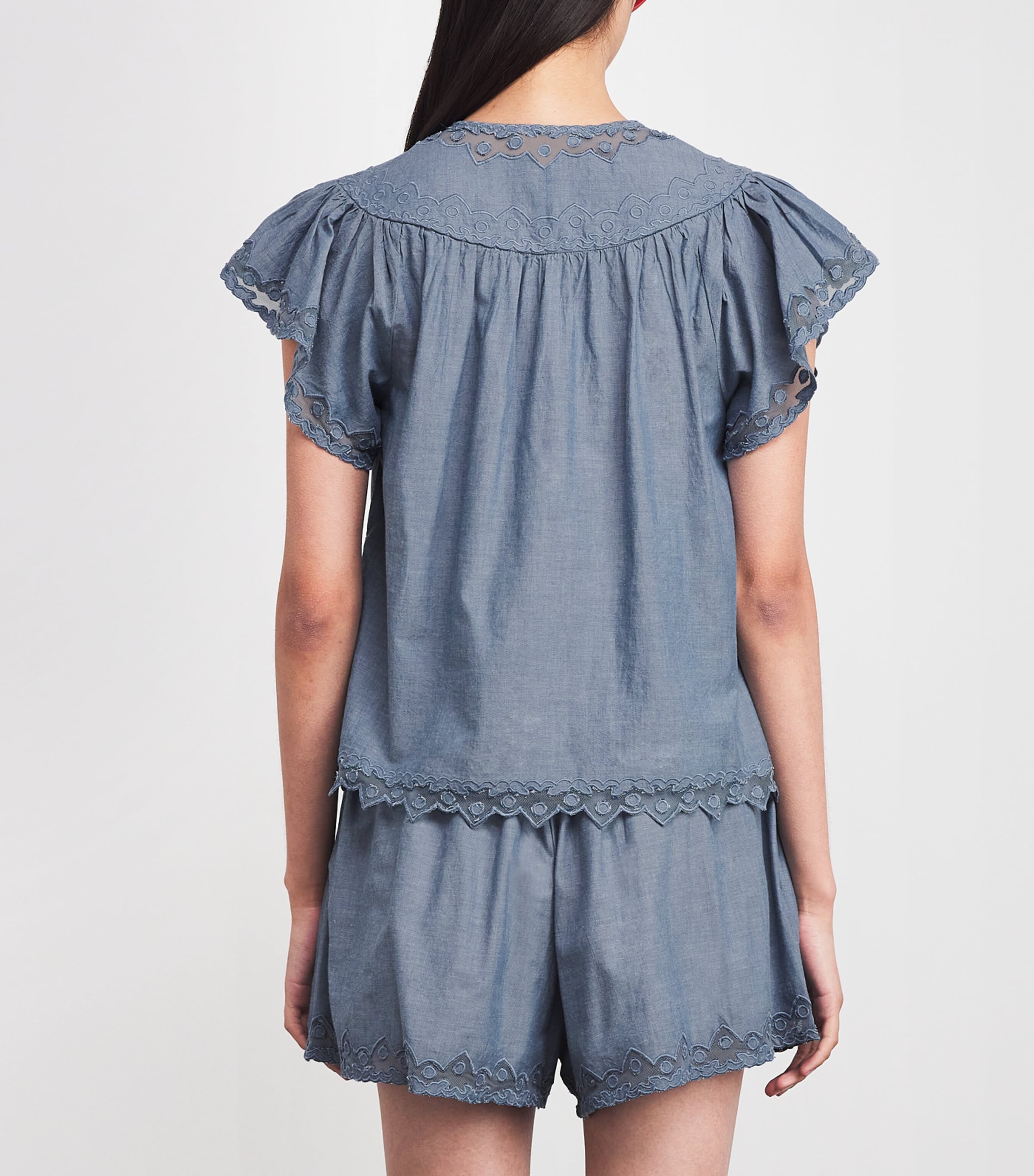 Embroidered Effie Blouse CHB CHAMBRAY Image 4